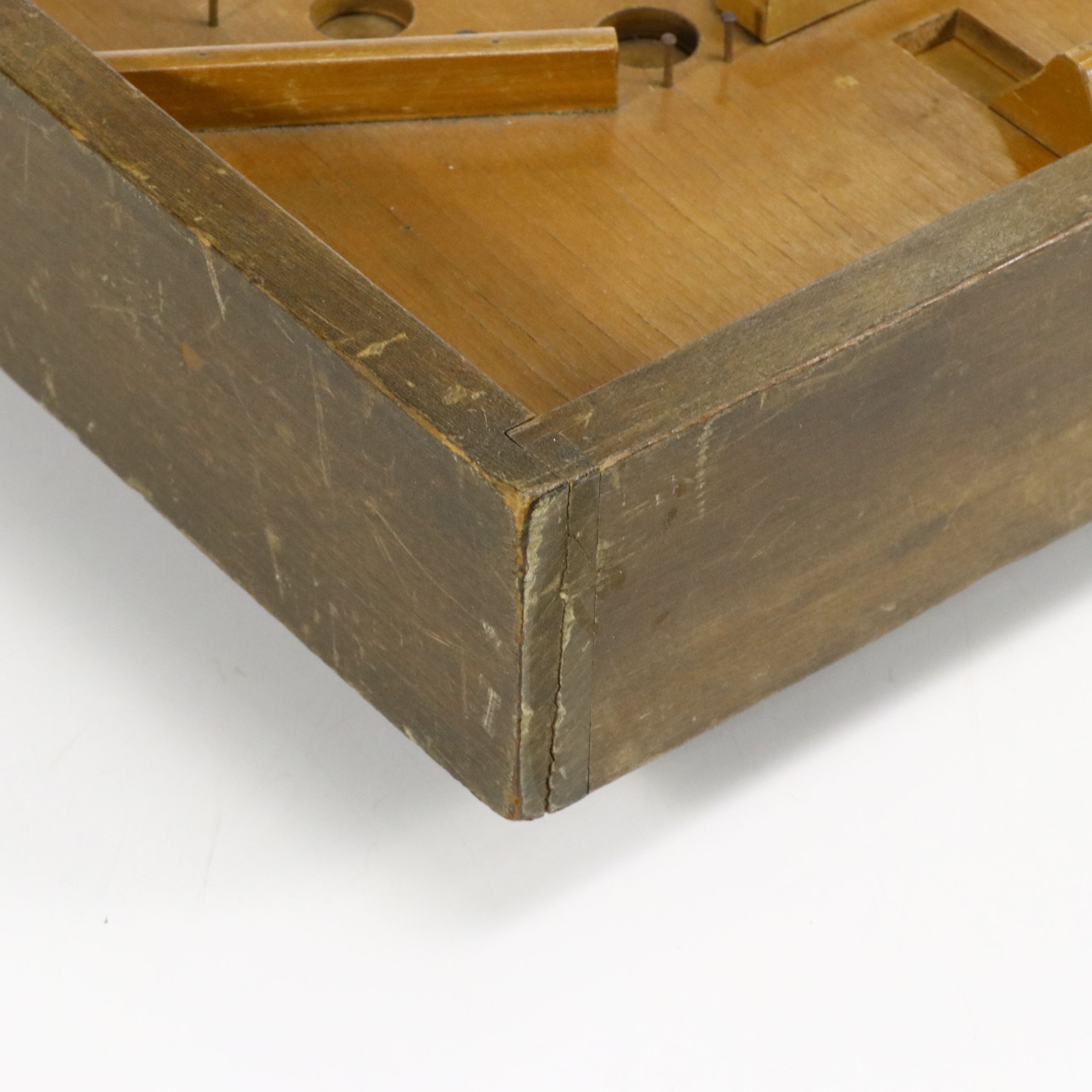 Vintage Wooden Spring-Loaded Bagatelle Game