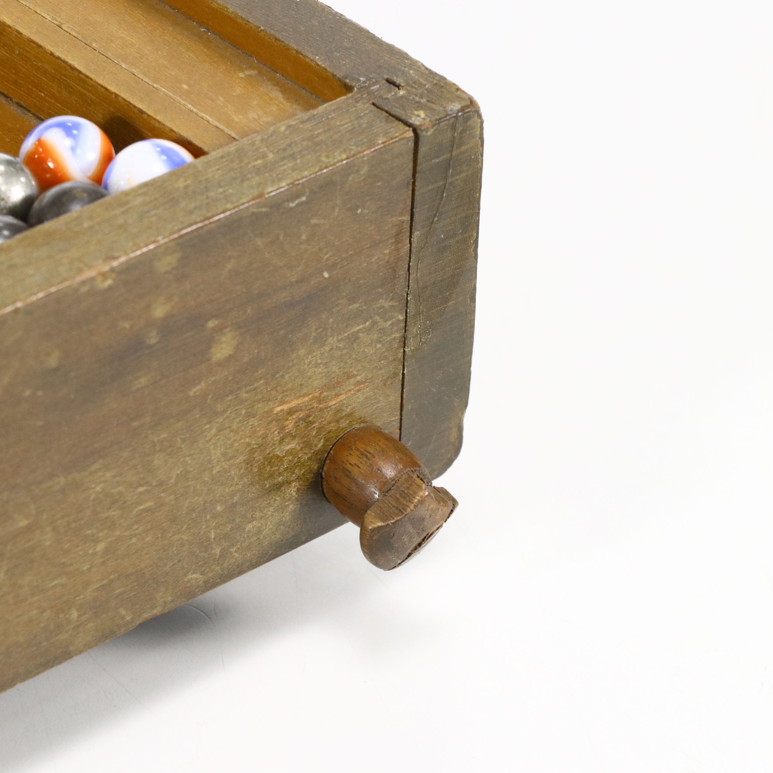 Vintage Wooden Spring-Loaded Bagatelle Game