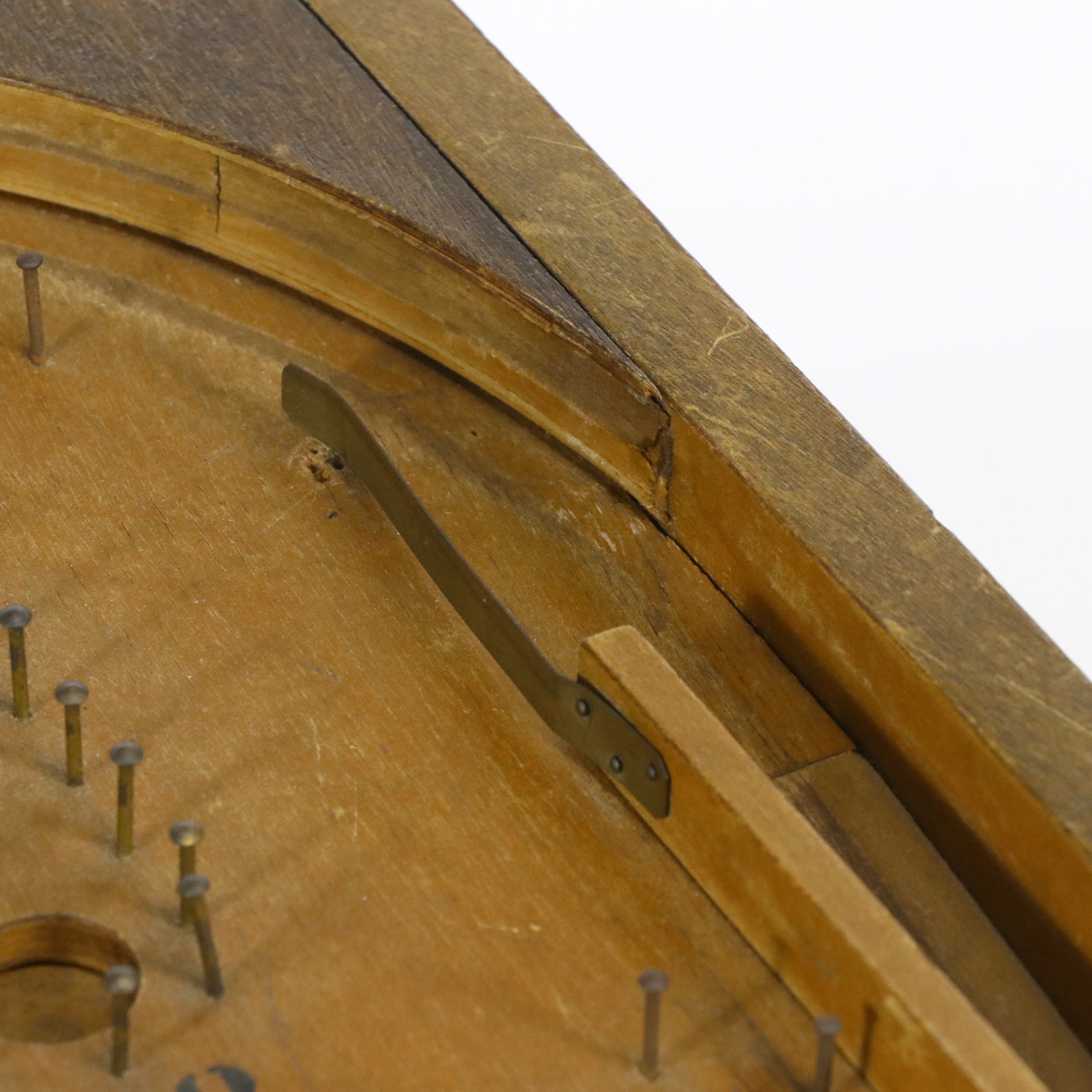 Vintage Wooden Spring-Loaded Bagatelle Game