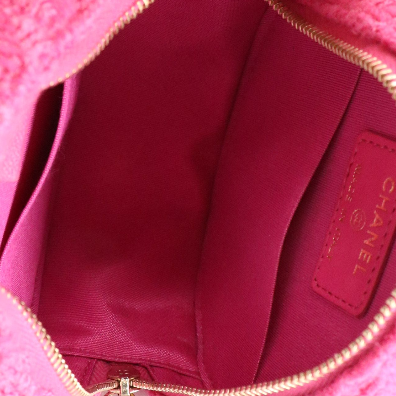 Chanel Round Wool Tweed Clutch with Chain and Lambskin Leather Coin Purse