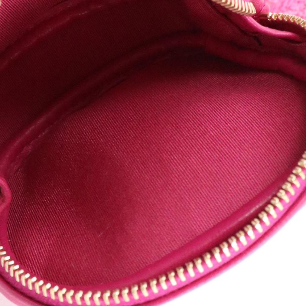 Chanel Round Wool Tweed Clutch with Chain and Lambskin Leather Coin Purse