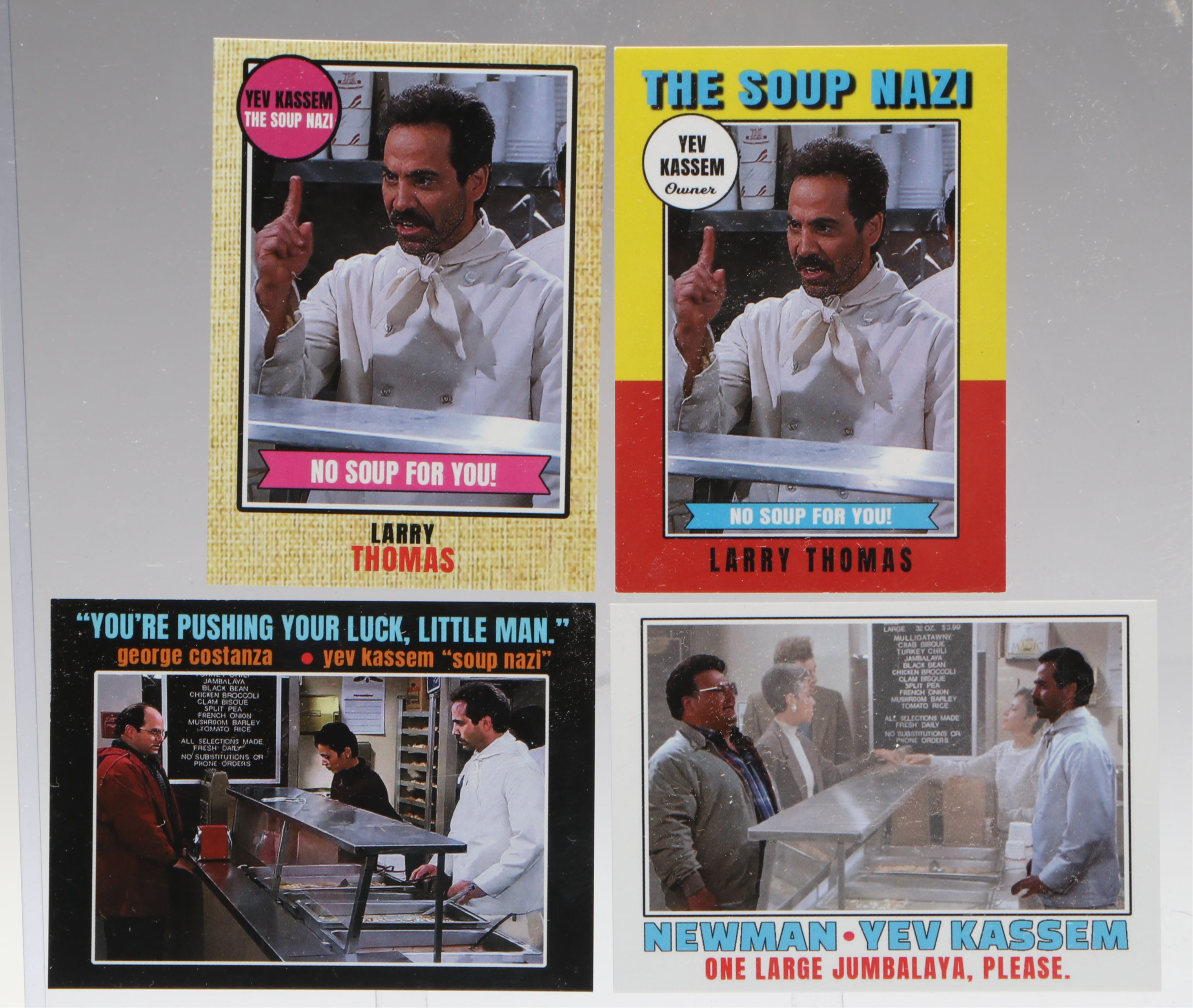 Larry Thomas Signed "No Soup For You!" Photo Print with Cards, JSA Witnessed