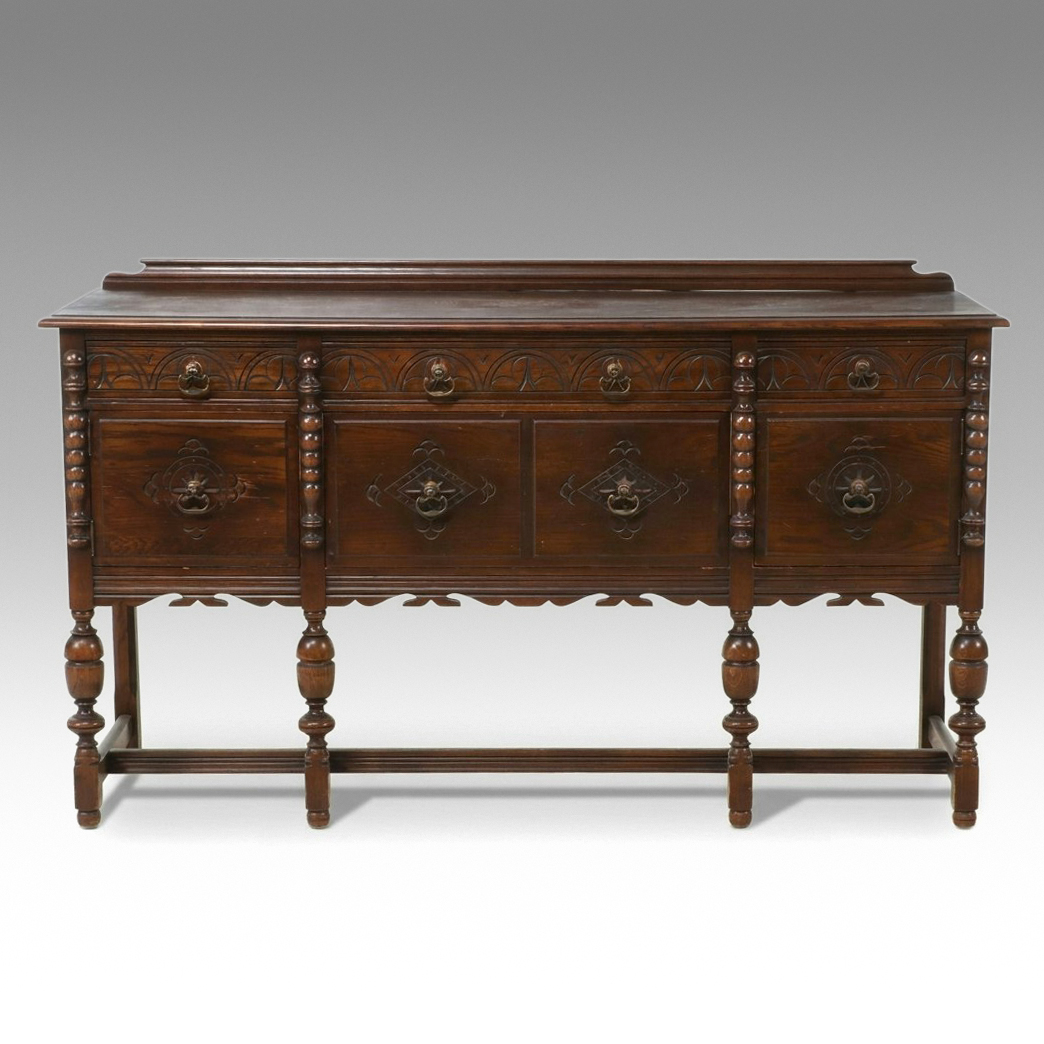 Jacobean Revival Carved Oak Buffet