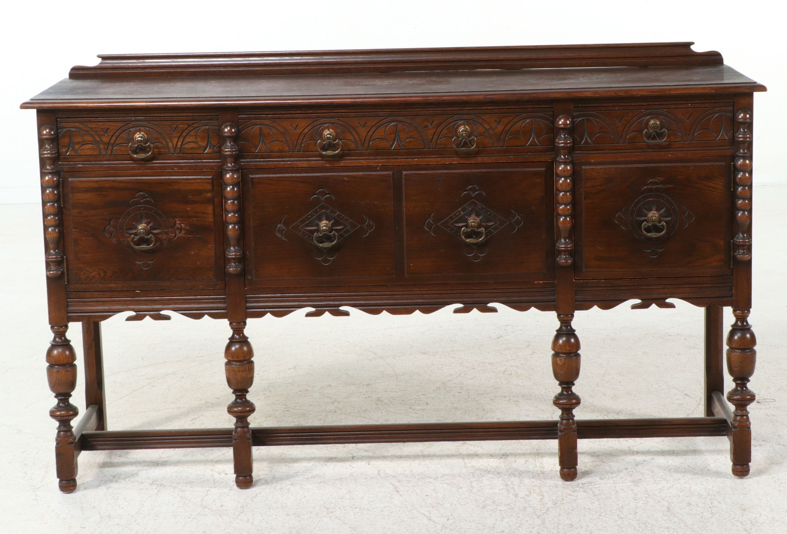 Jacobean Revival Carved Oak Buffet