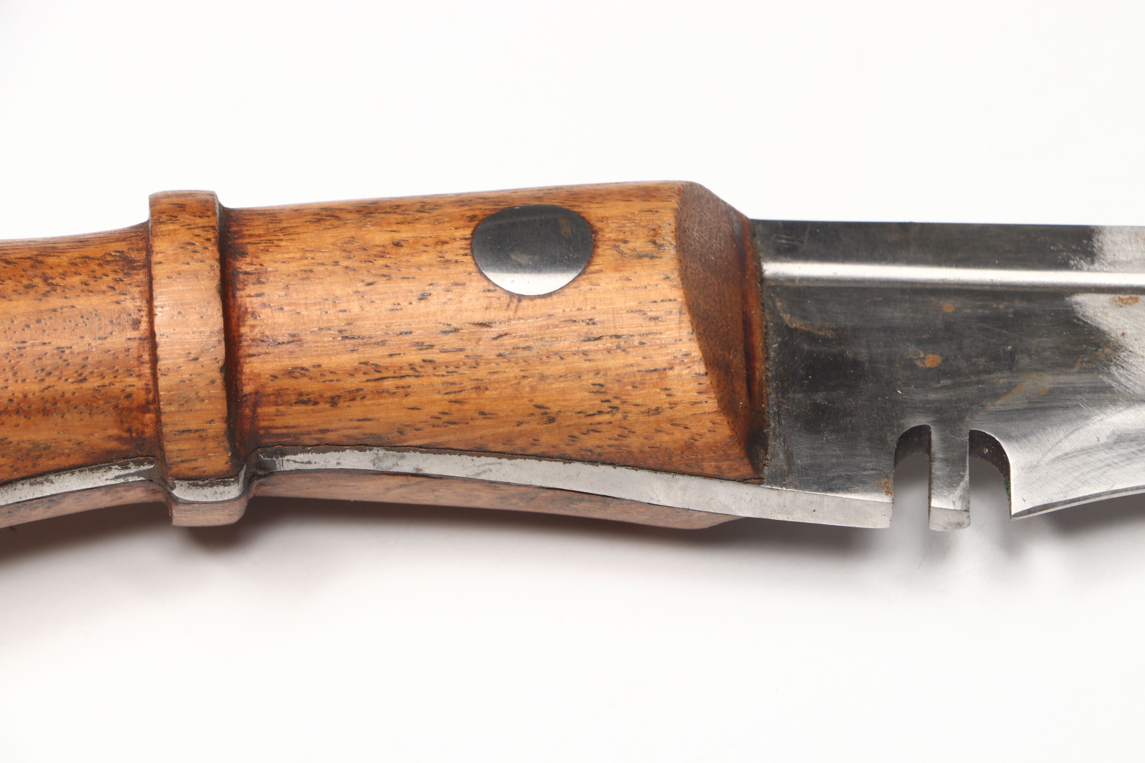 Steel Kukri Knife with Wood Handle in Leather Scabbard