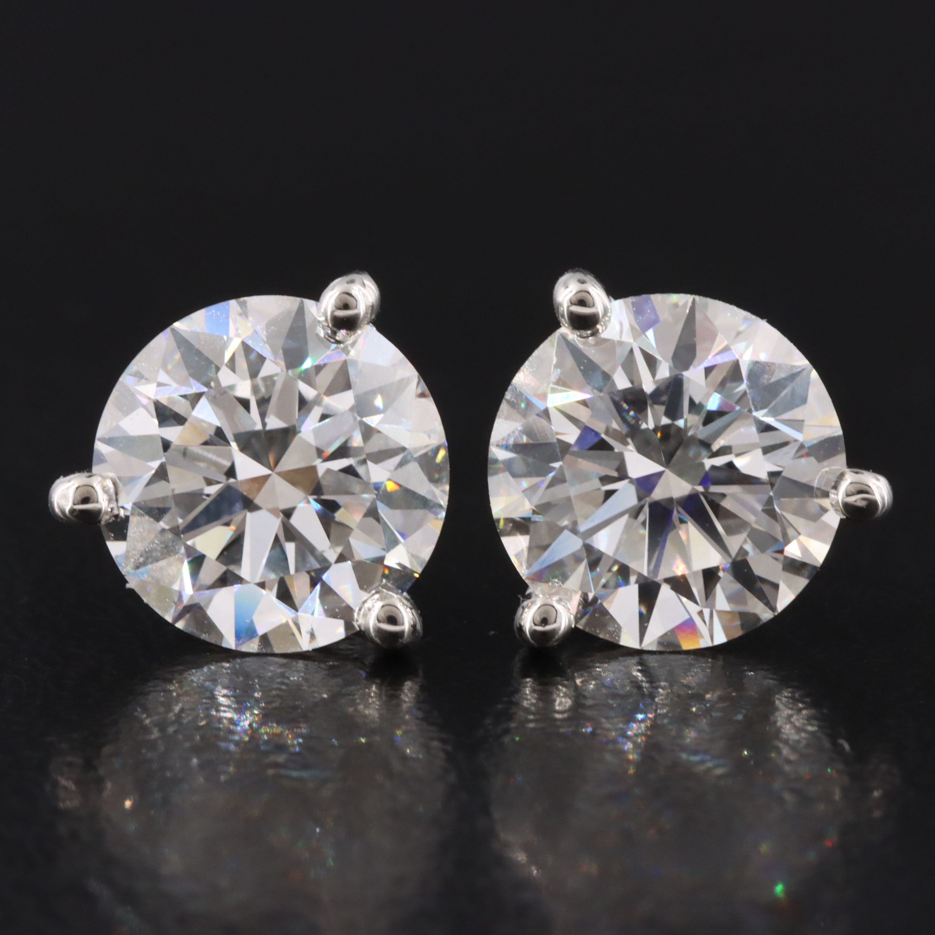 Platinum 5.09 CTW Lab Grown Diamond Solitaire Earrings with IGI Reports