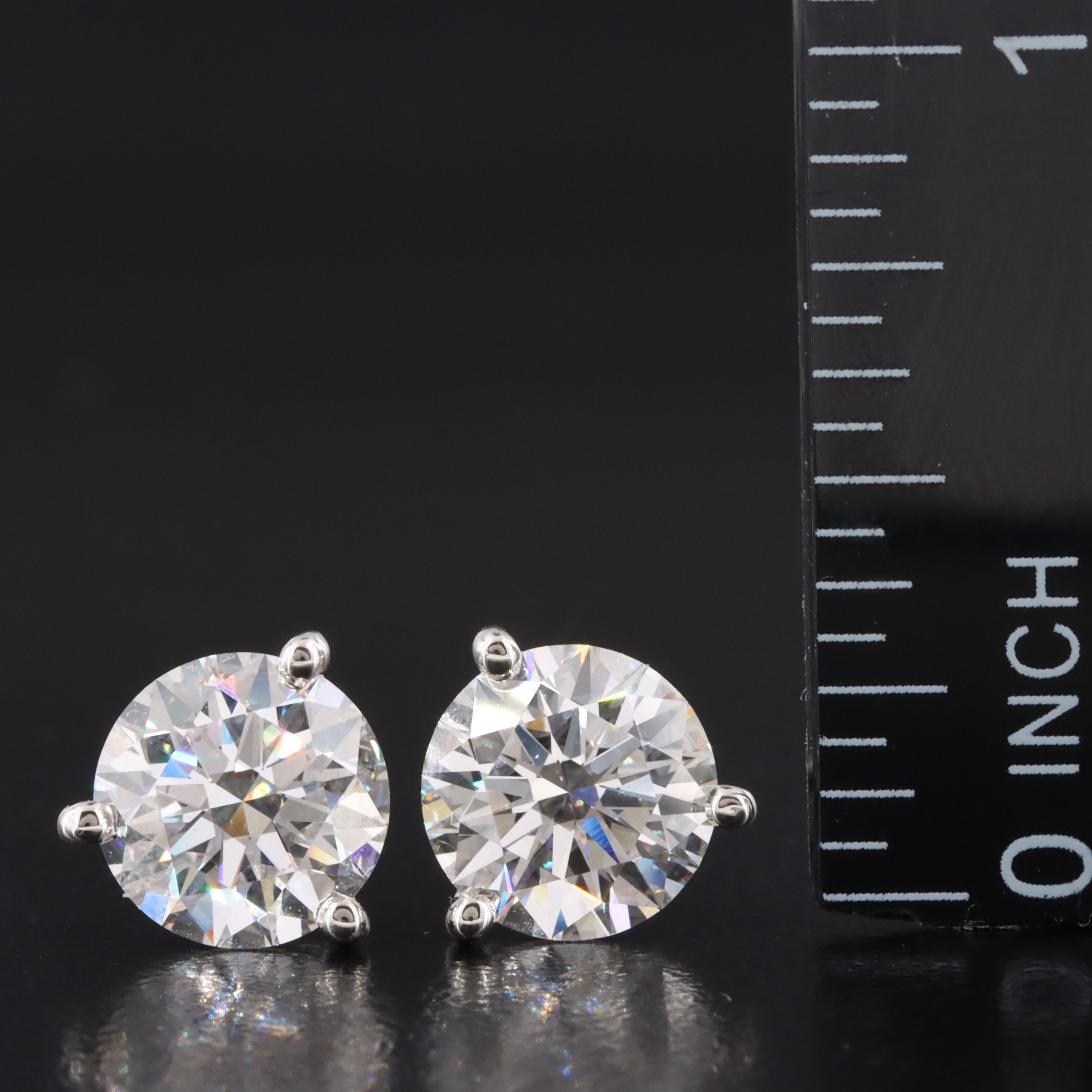 Platinum 5.09 CTW Lab Grown Diamond Solitaire Earrings with IGI Reports