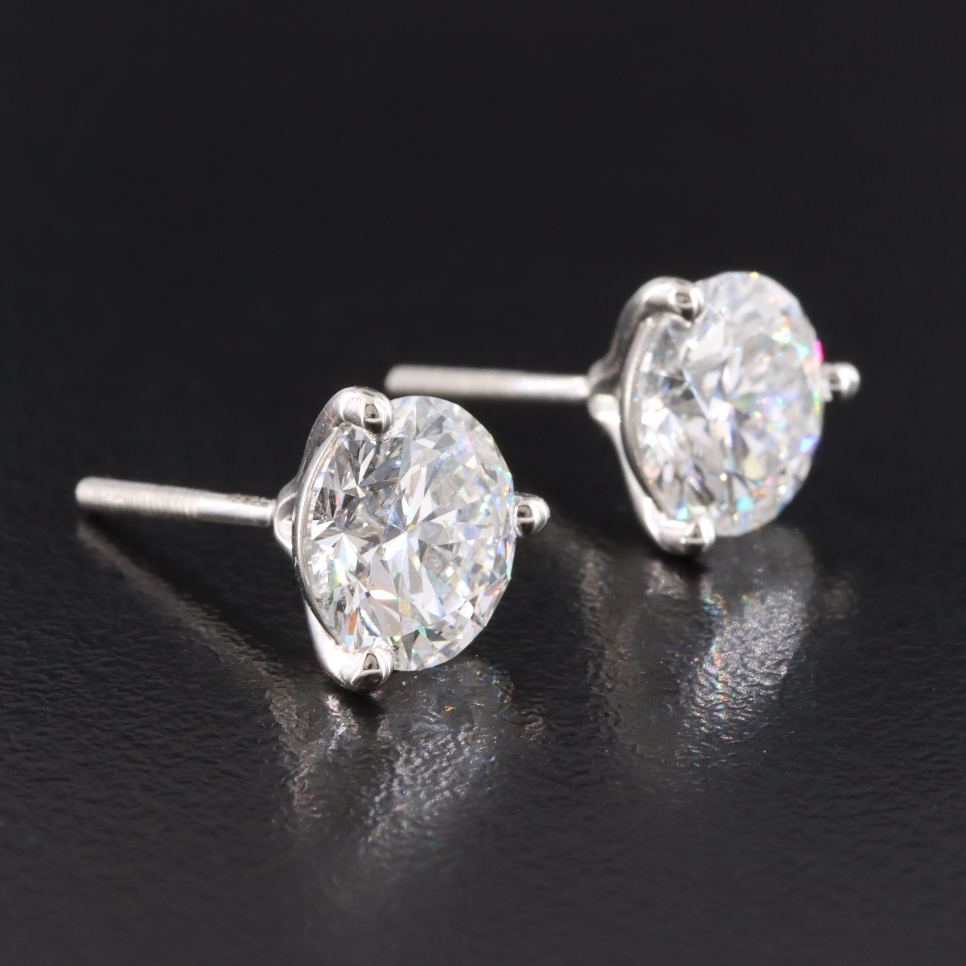 Platinum 5.09 CTW Lab Grown Diamond Solitaire Earrings with IGI Reports