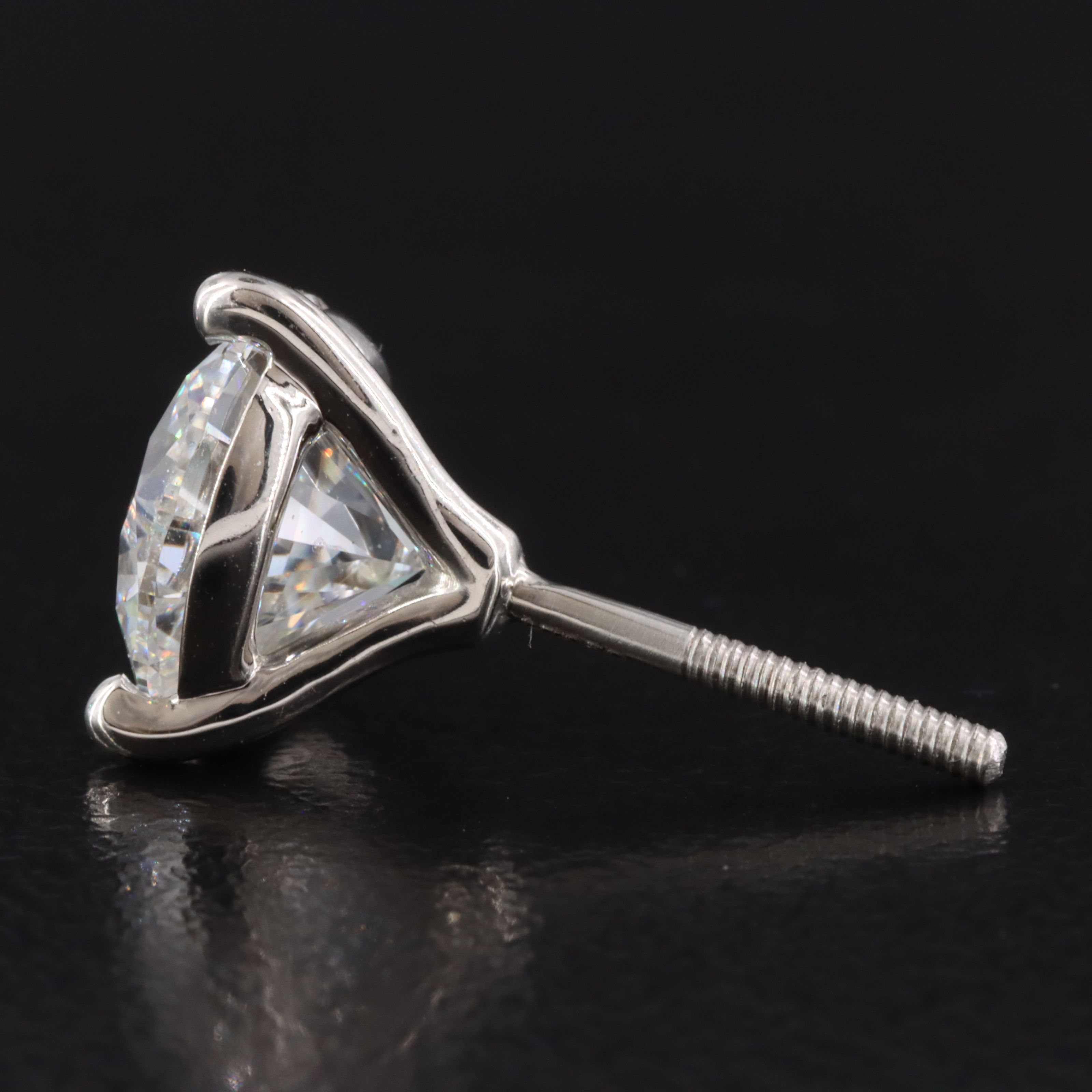 Platinum 5.09 CTW Lab Grown Diamond Solitaire Earrings with IGI Reports