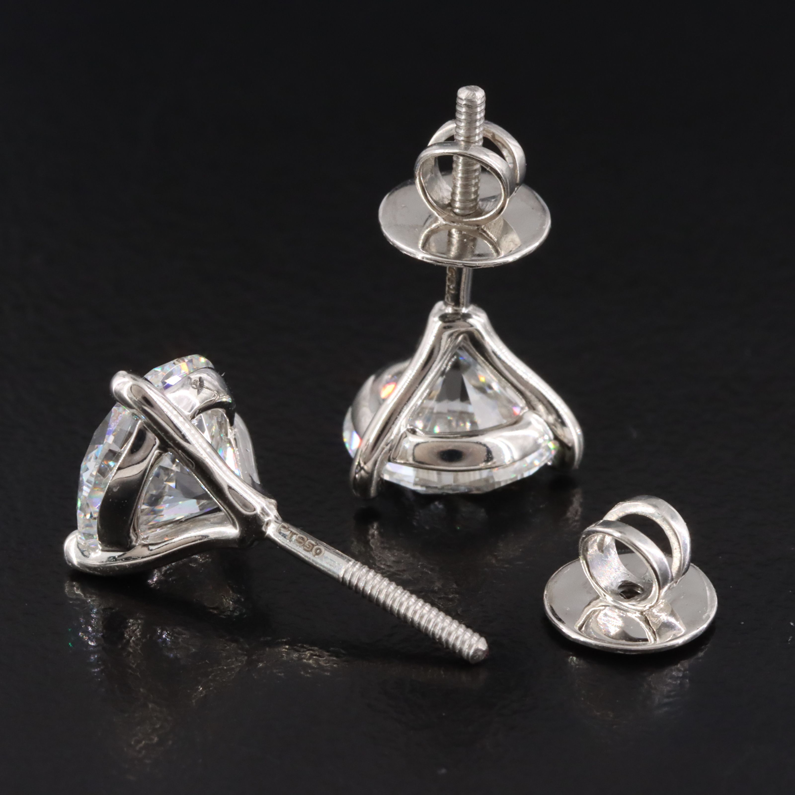 Platinum 5.09 CTW Lab Grown Diamond Solitaire Earrings with IGI Reports