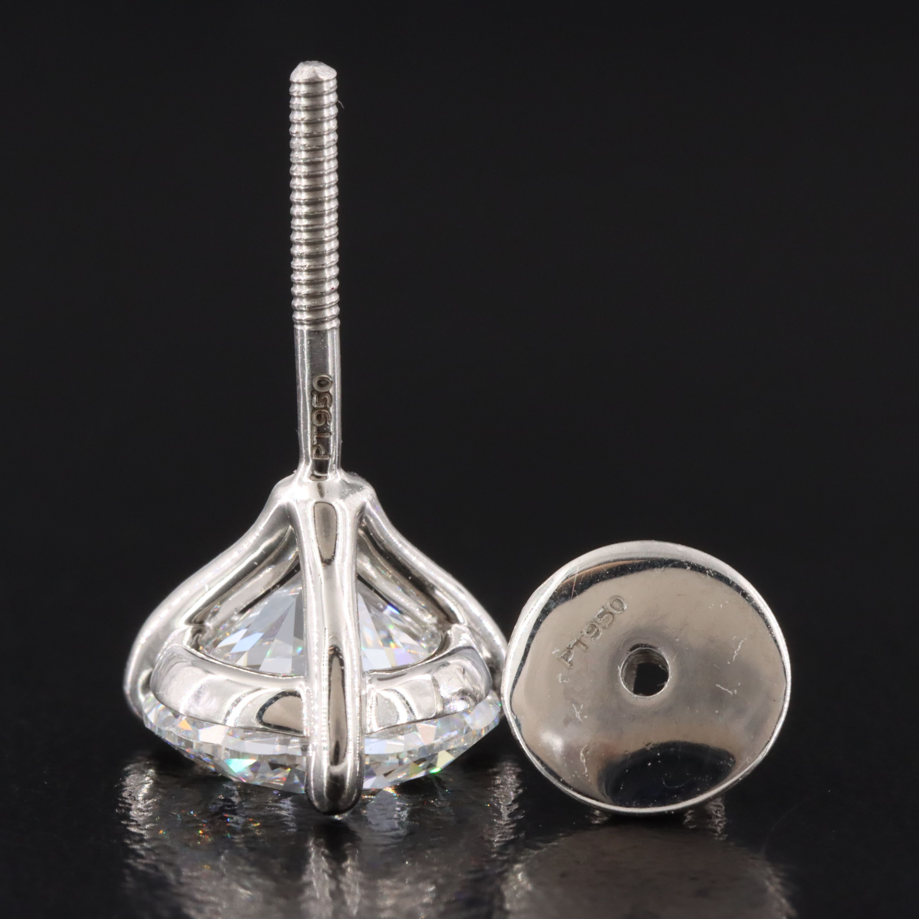 Platinum 5.09 CTW Lab Grown Diamond Solitaire Earrings with IGI Reports
