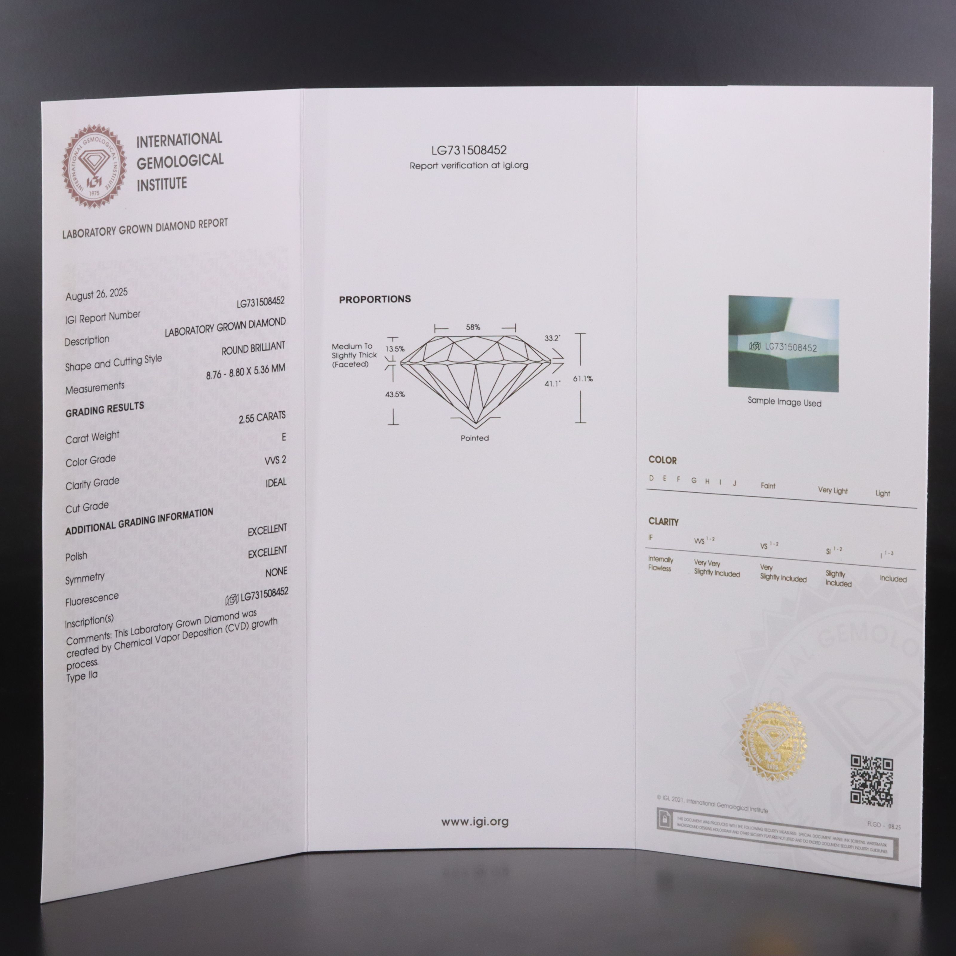 Platinum 5.09 CTW Lab Grown Diamond Solitaire Earrings with IGI Reports