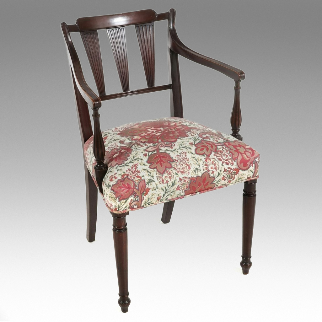 Regency Style Mahogany Open Armchair, 20th Century