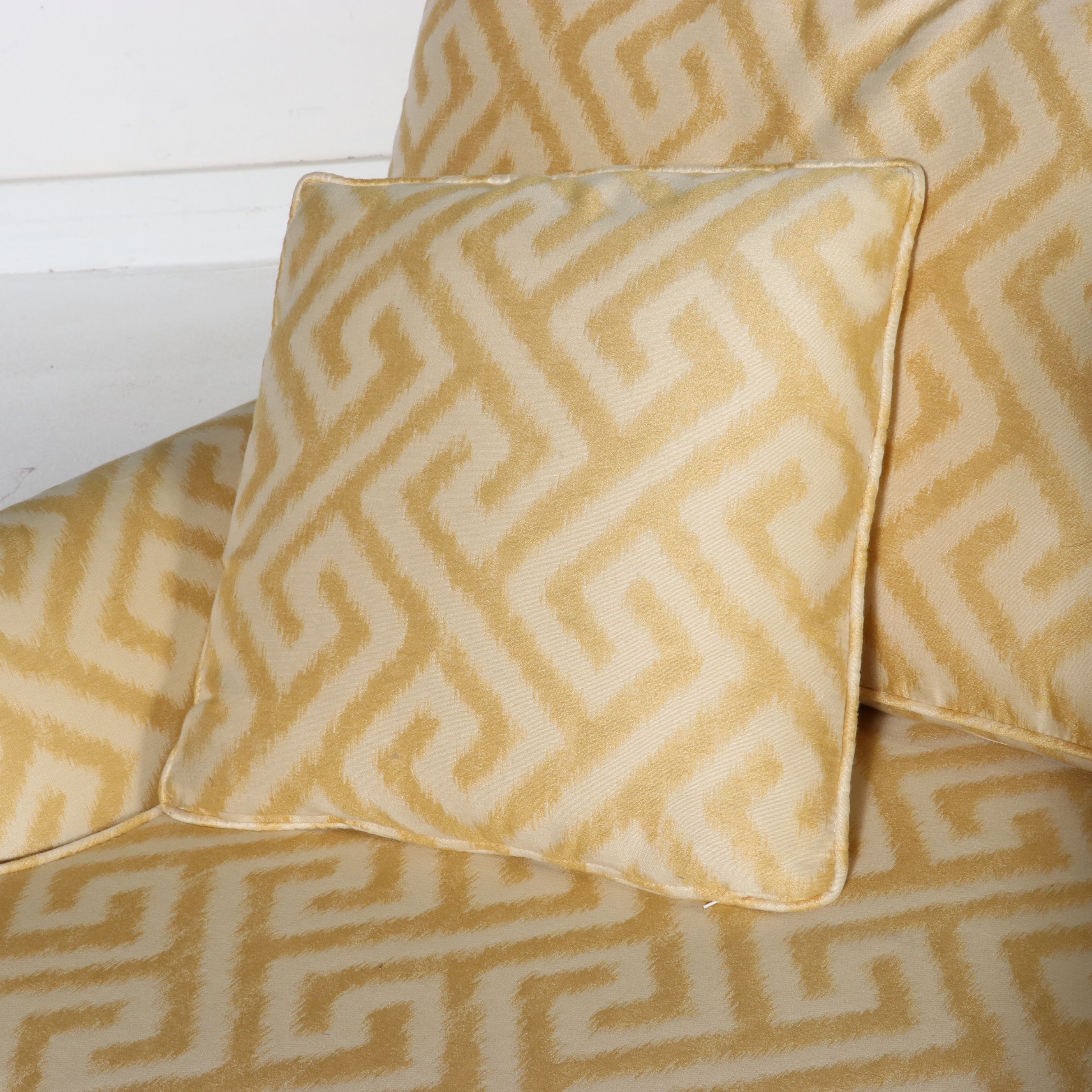 Hollywood Regency Style Greek Key Upholstered Loveseat