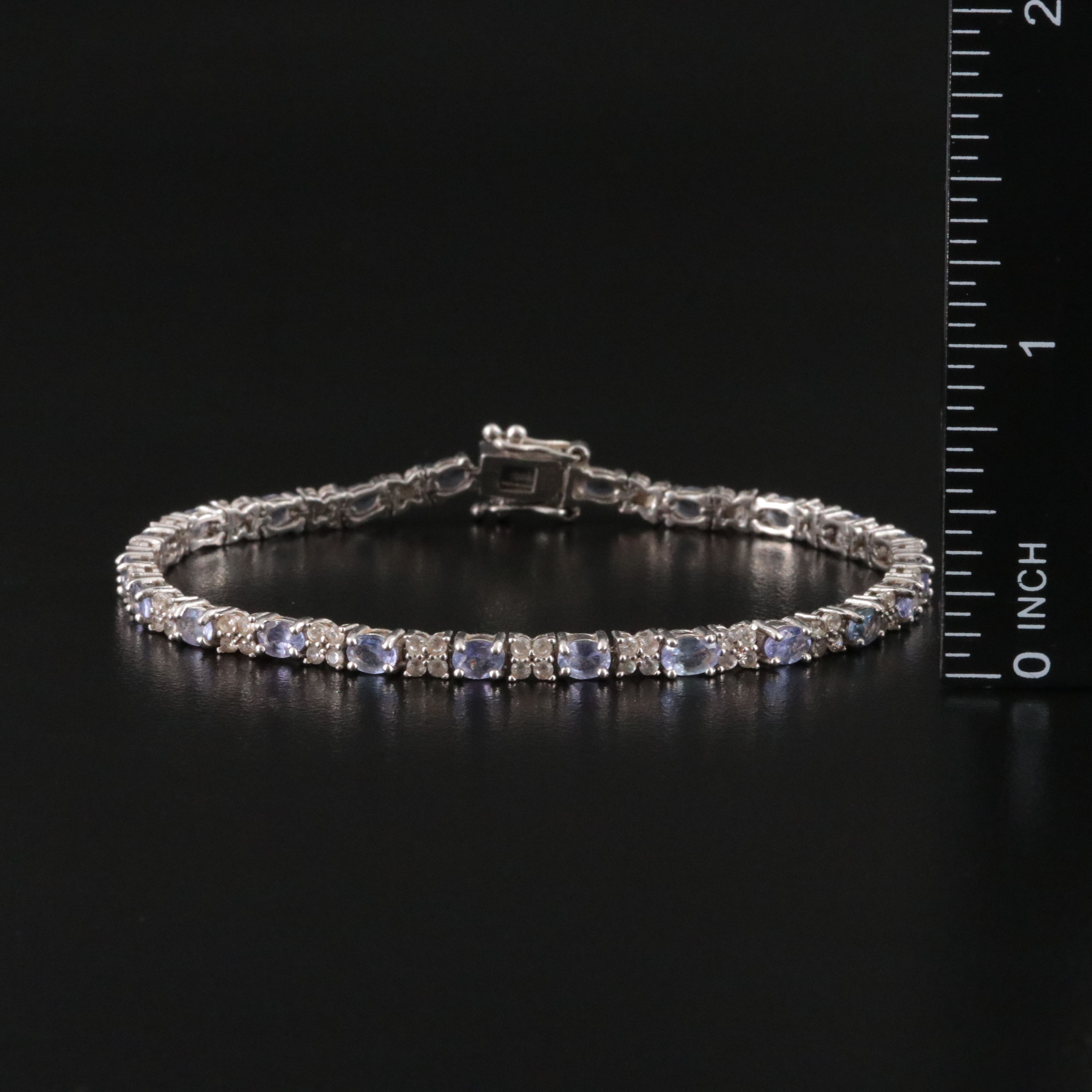 Sterling Tanzanite and White Topaz Bracelet