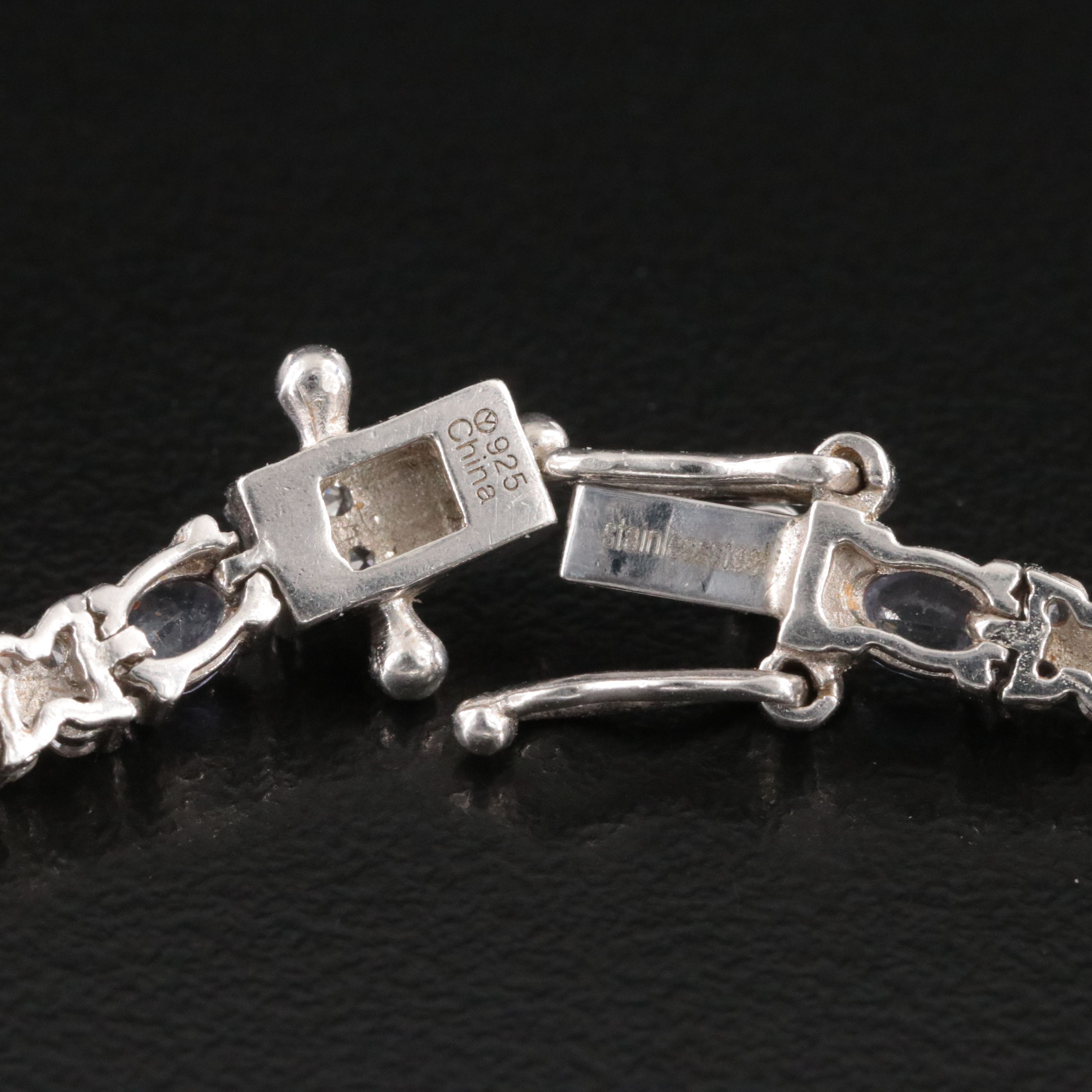 Sterling Tanzanite and White Topaz Bracelet