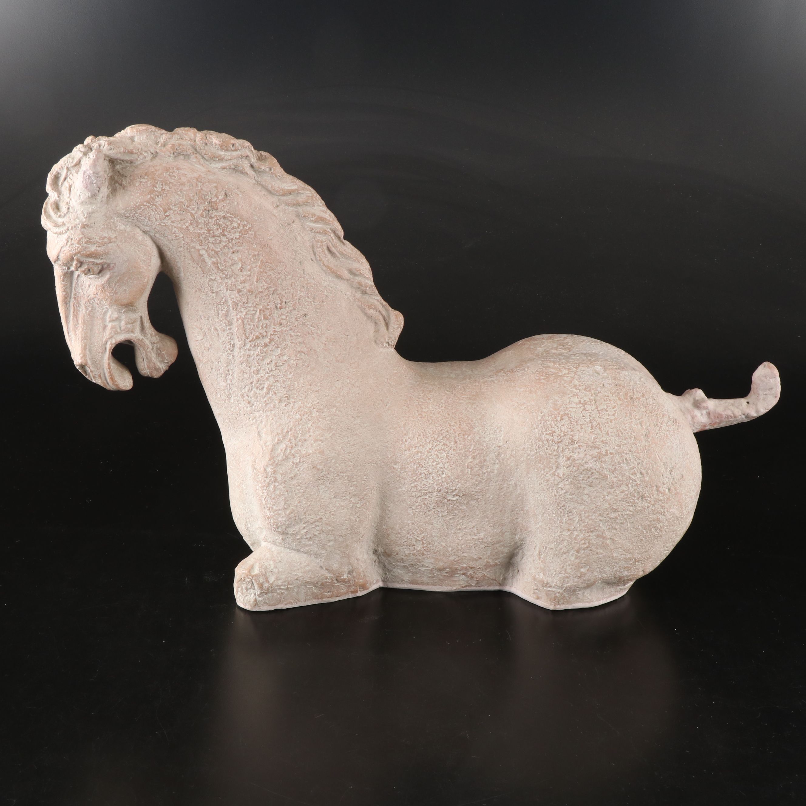 Tang Style Reclining Horse Plaster Sculpture