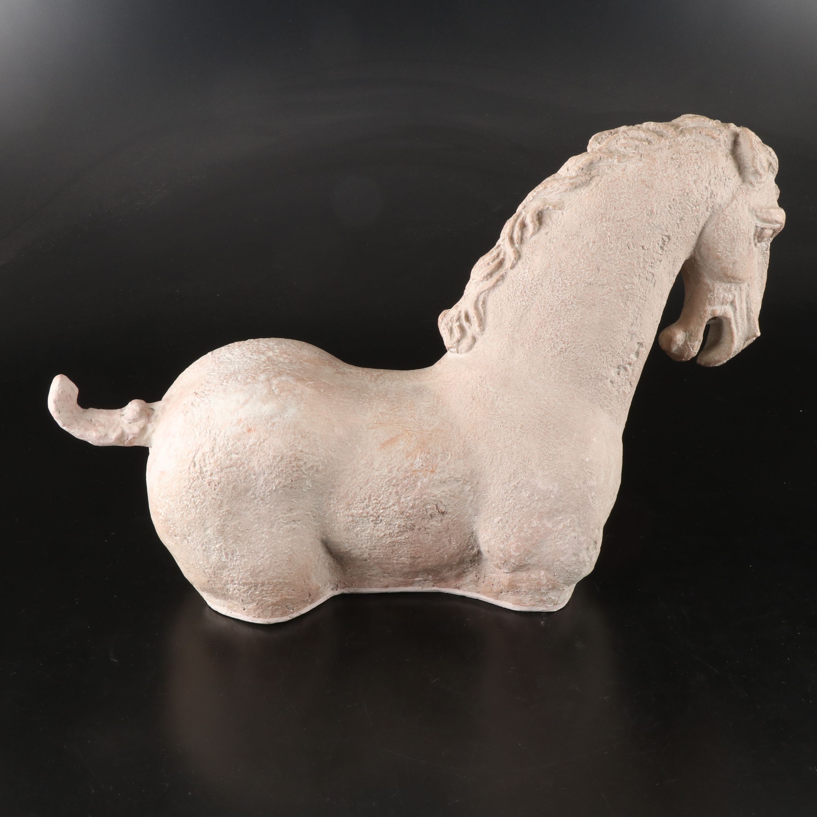 Tang Style Reclining Horse Plaster Sculpture