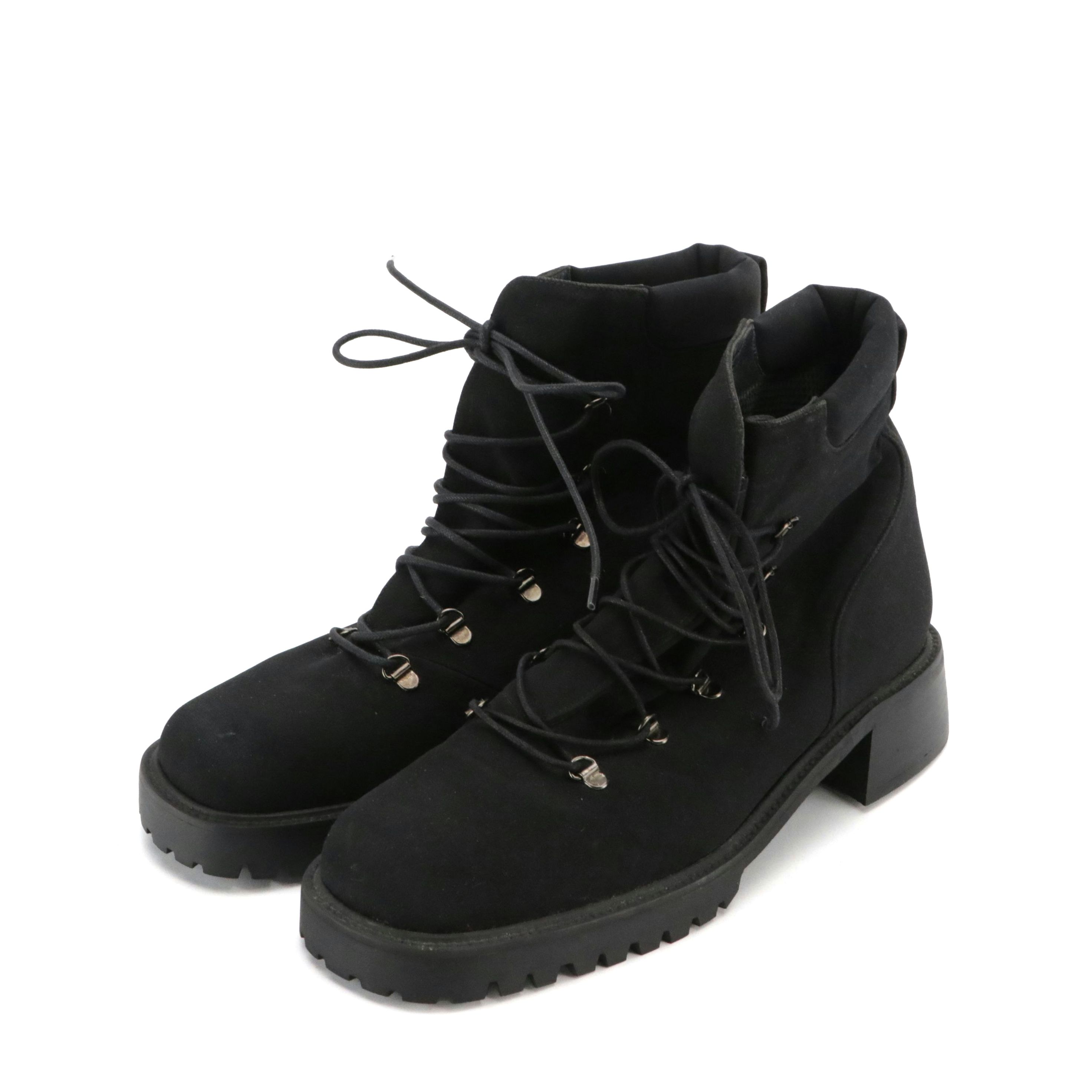 Stuart Weitzman Black Gore Tex Lace-Up Ankle Boots