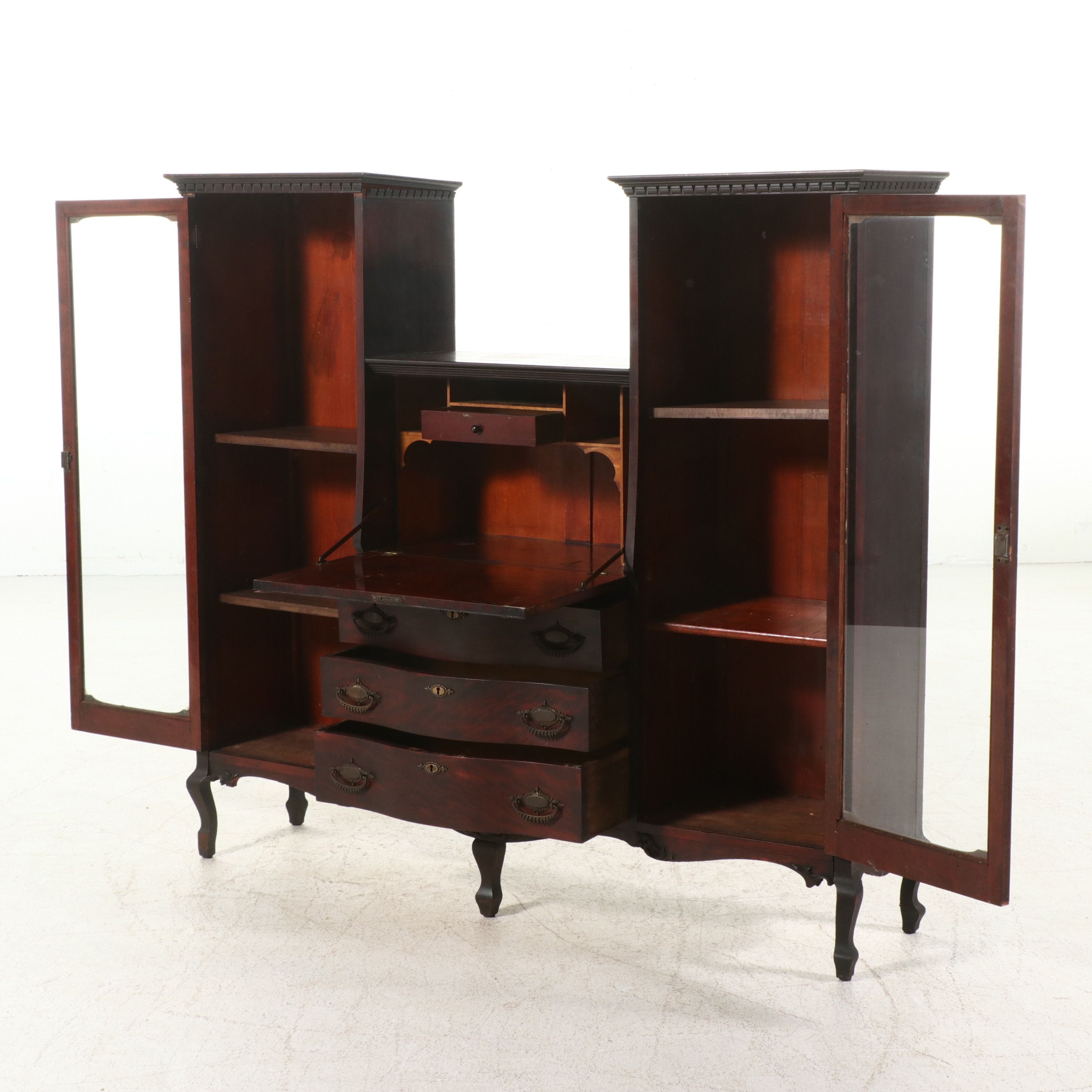 Edwardian Style Mahogany Side-by-Side Secretary, Early 20th Century