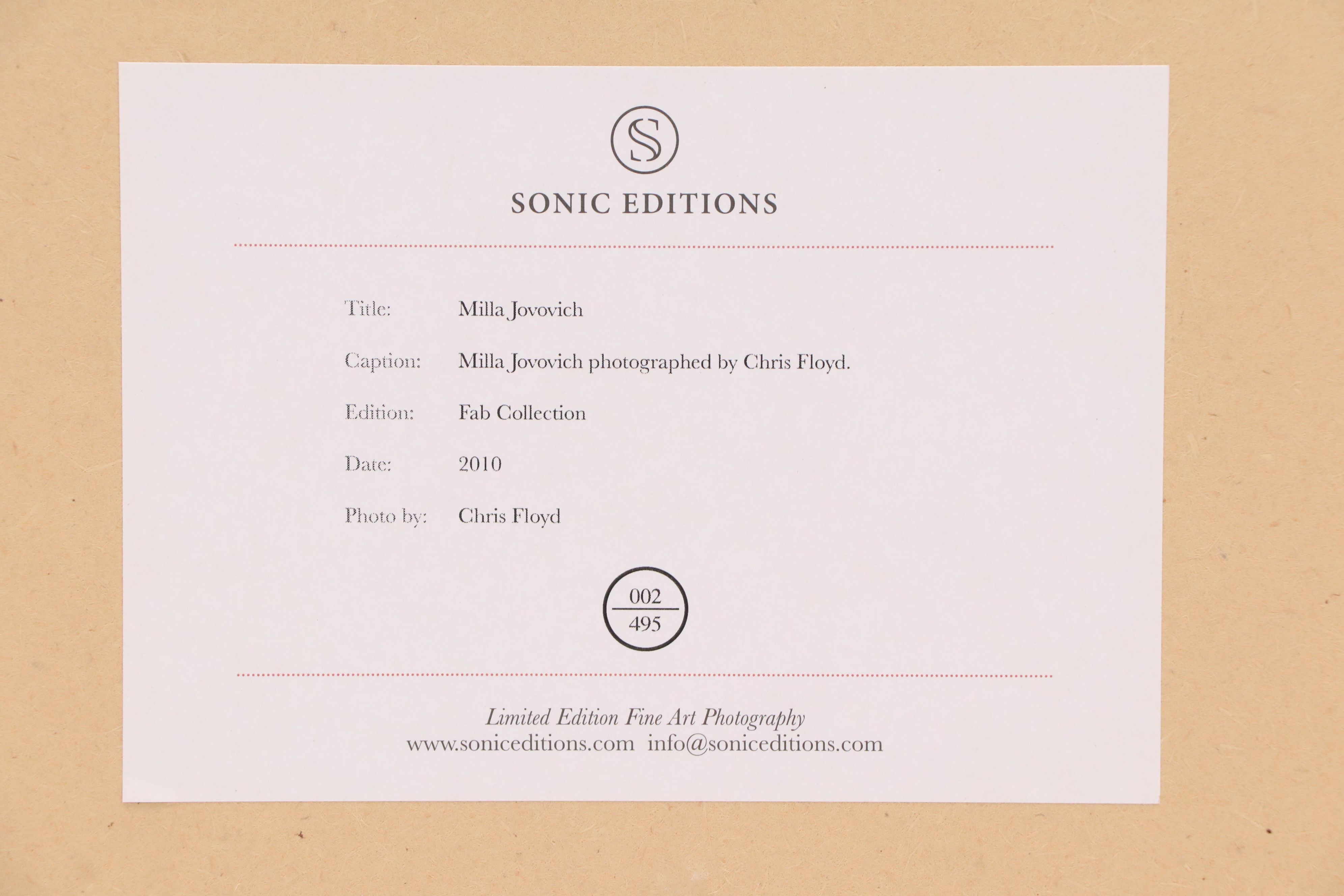 Photograph Reproduction After Chris Floyd of Milla Jovovich, 21st Century