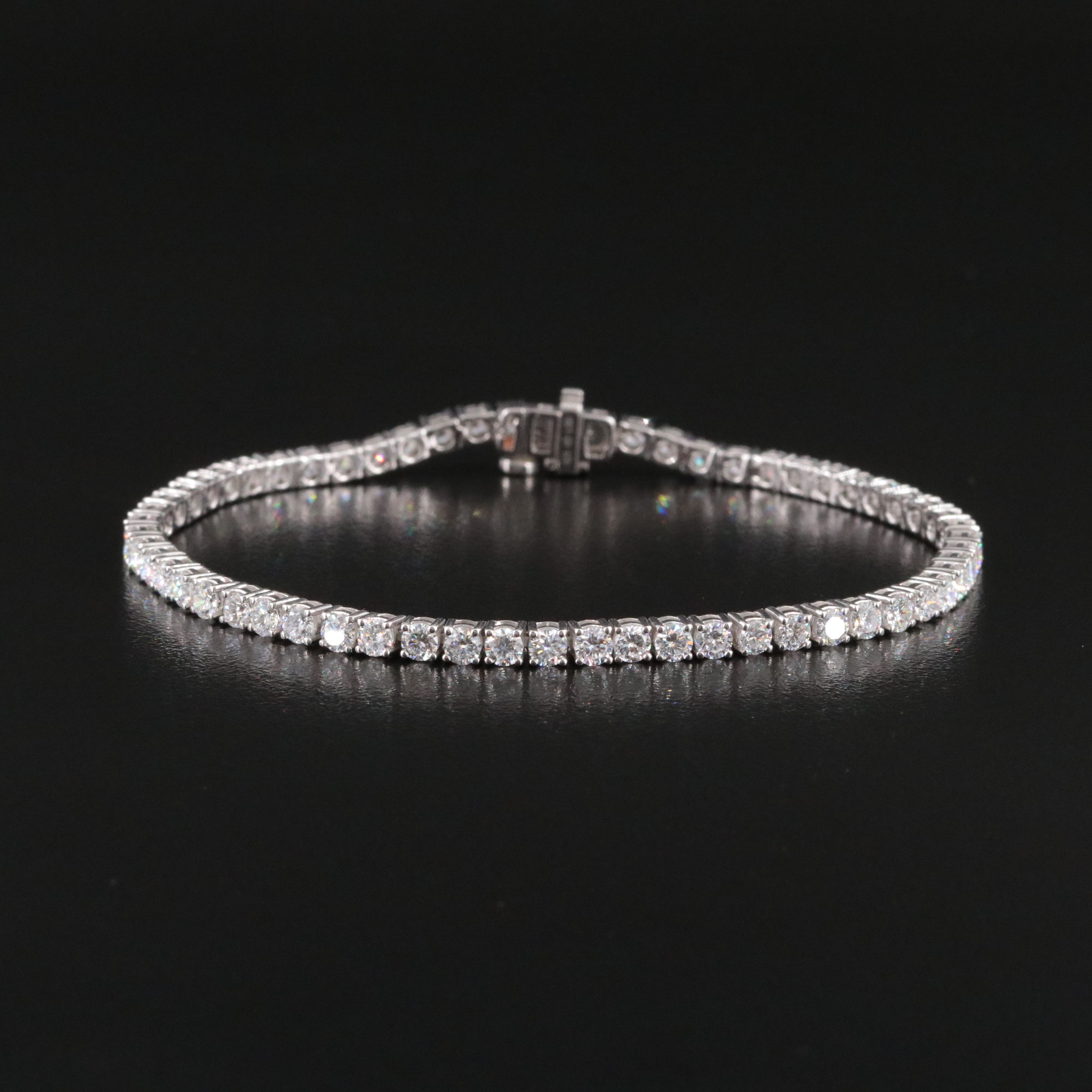 Sterling 5.00 CTW Lab Grown Diamond Line Bracelet
