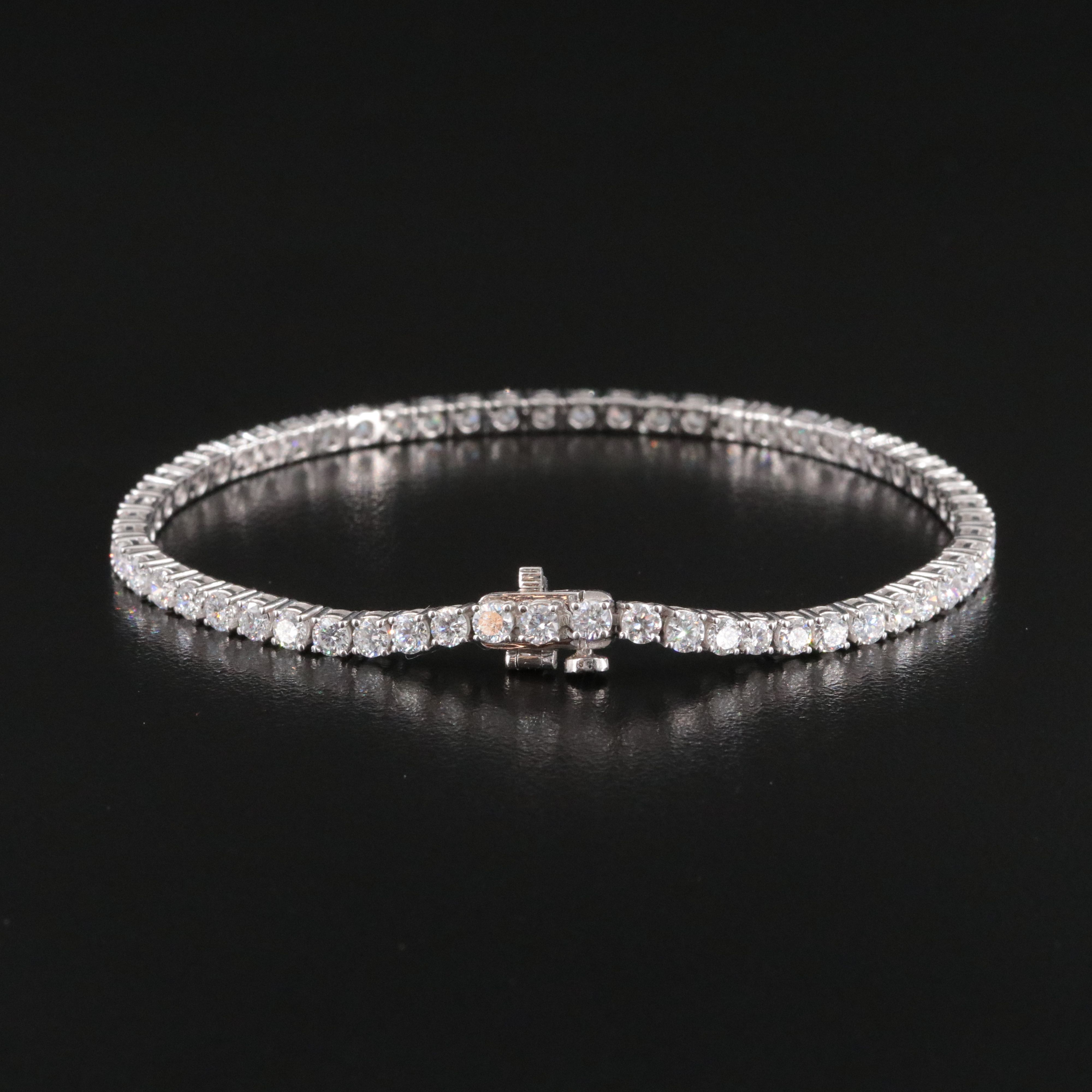 Sterling 5.00 CTW Lab Grown Diamond Line Bracelet