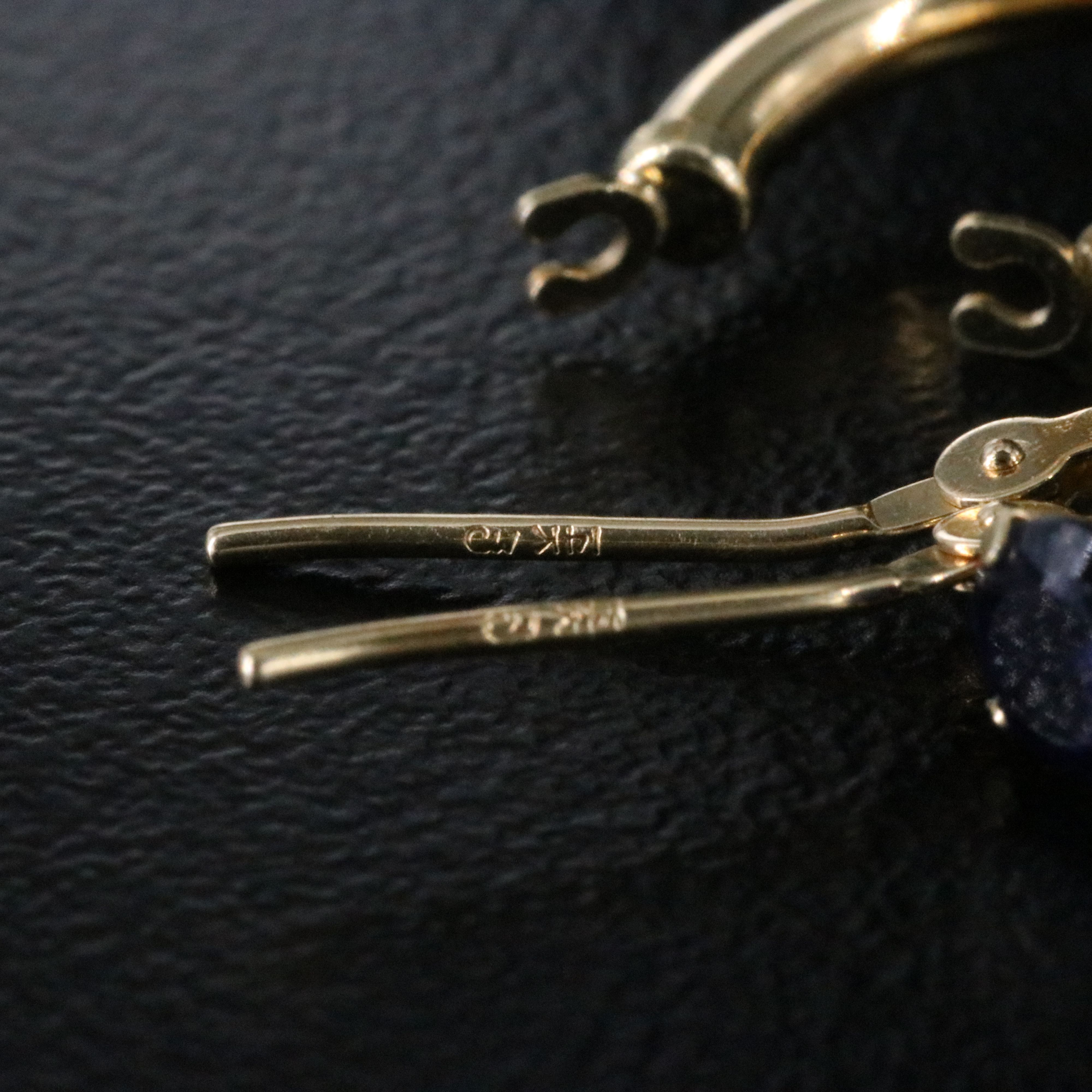 14K Sapphire Hoop Earrings