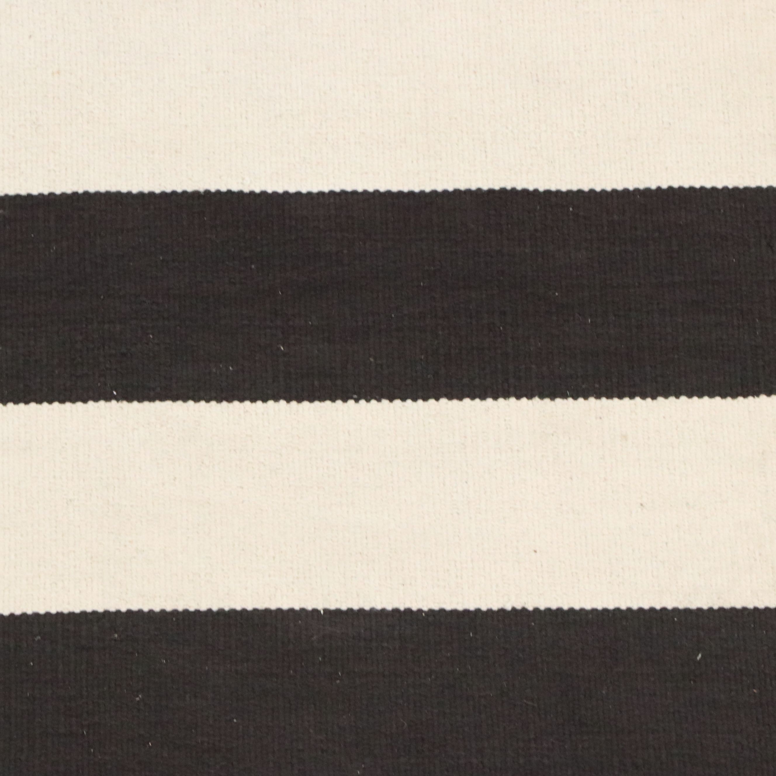 5'2 x 8' Handwoven Black and White Striped Area Rug