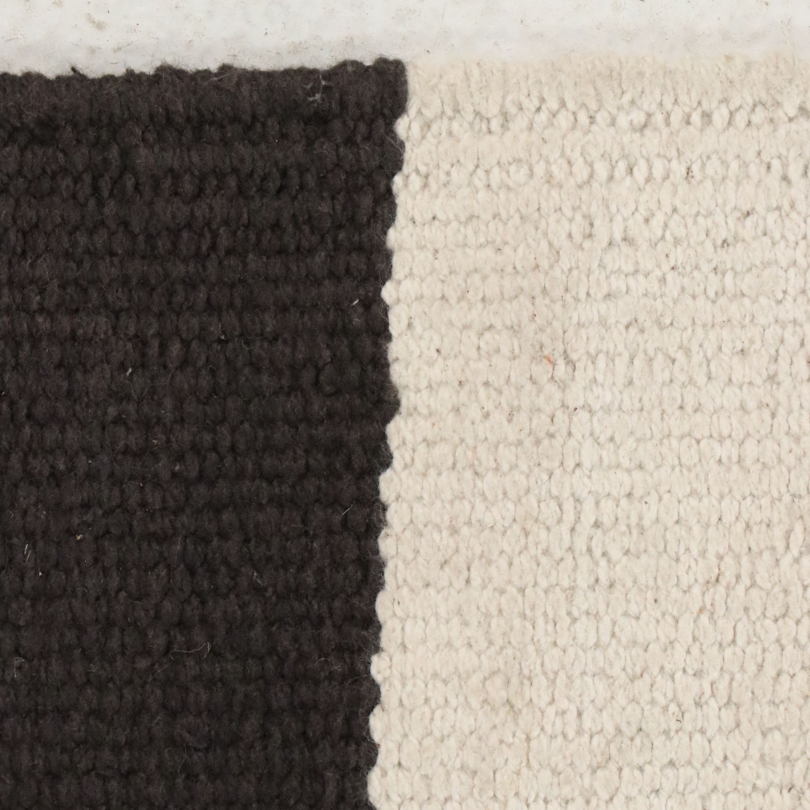 5'2 x 8' Handwoven Black and White Striped Area Rug