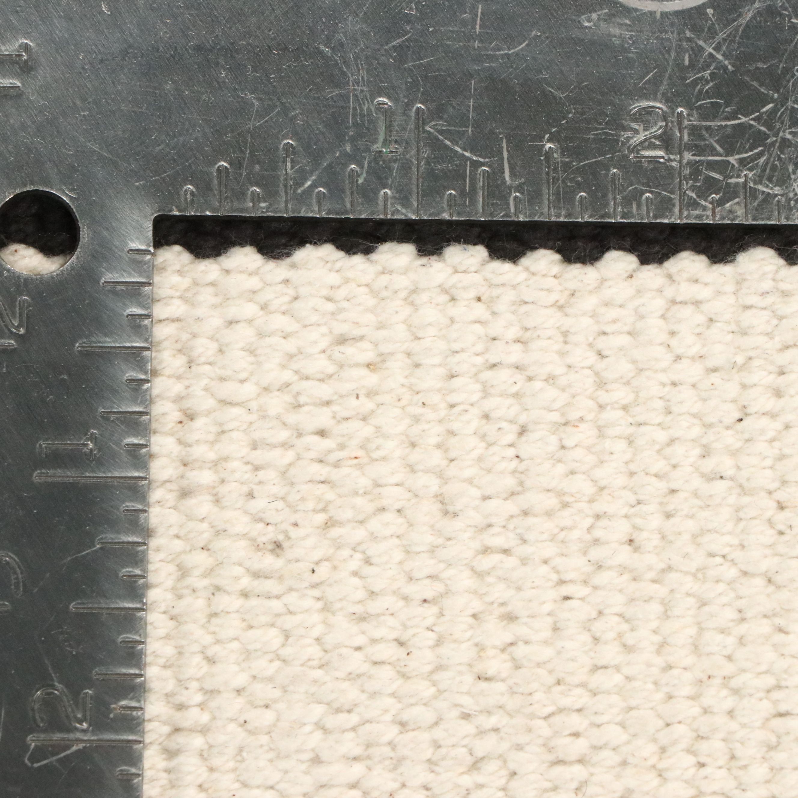 5'2 x 8' Handwoven Black and White Striped Area Rug