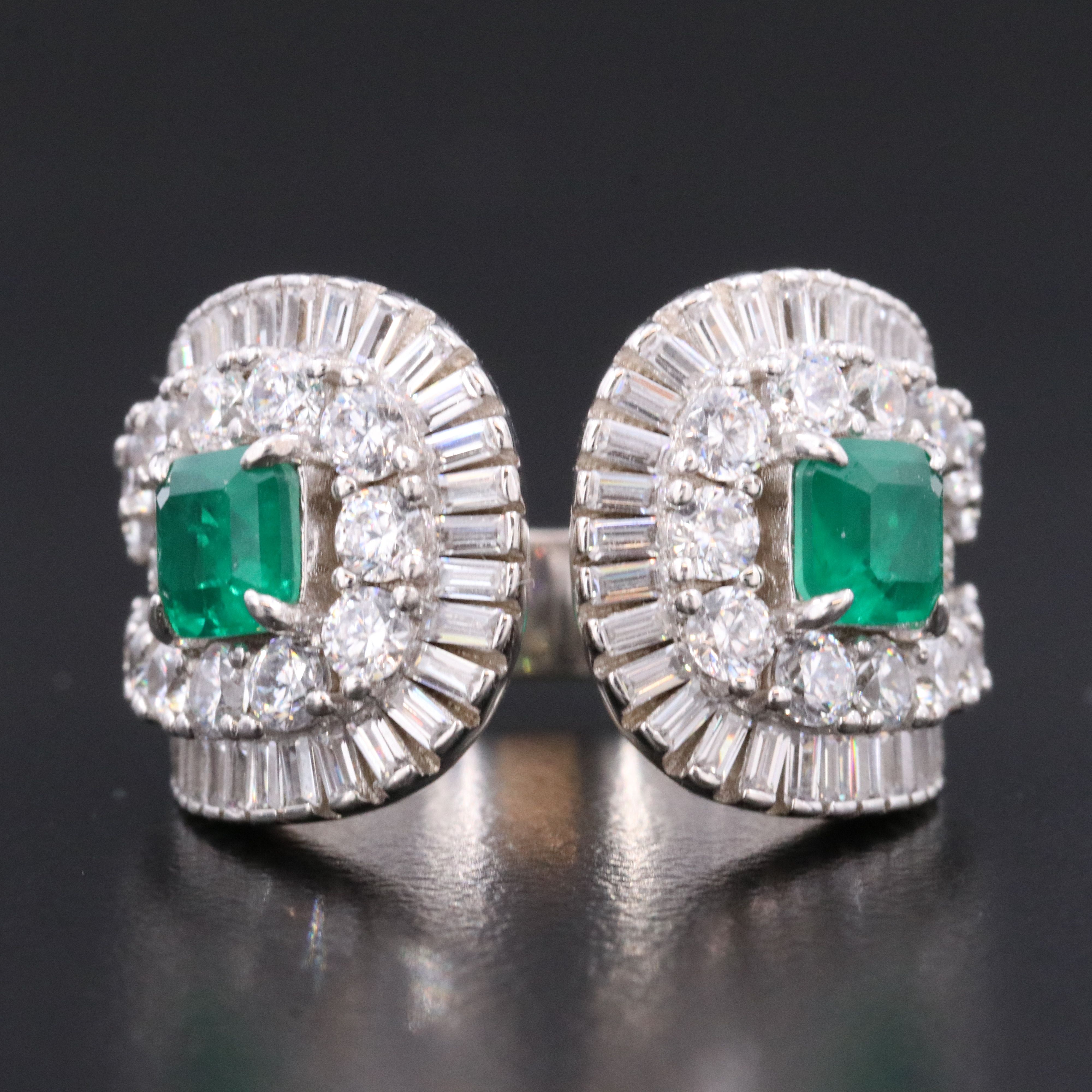 Sterling Glass and CZ Ring