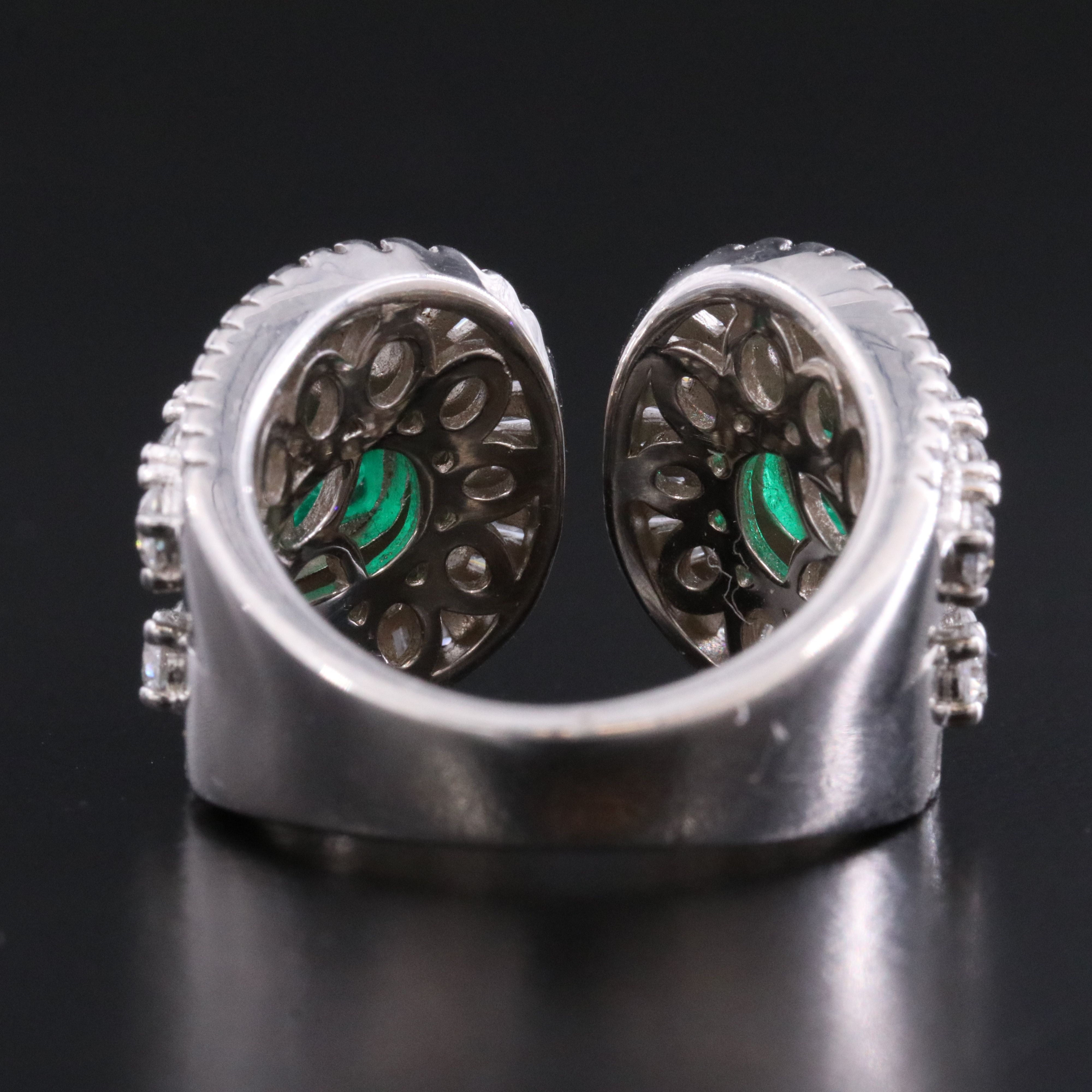 Sterling Glass and CZ Ring