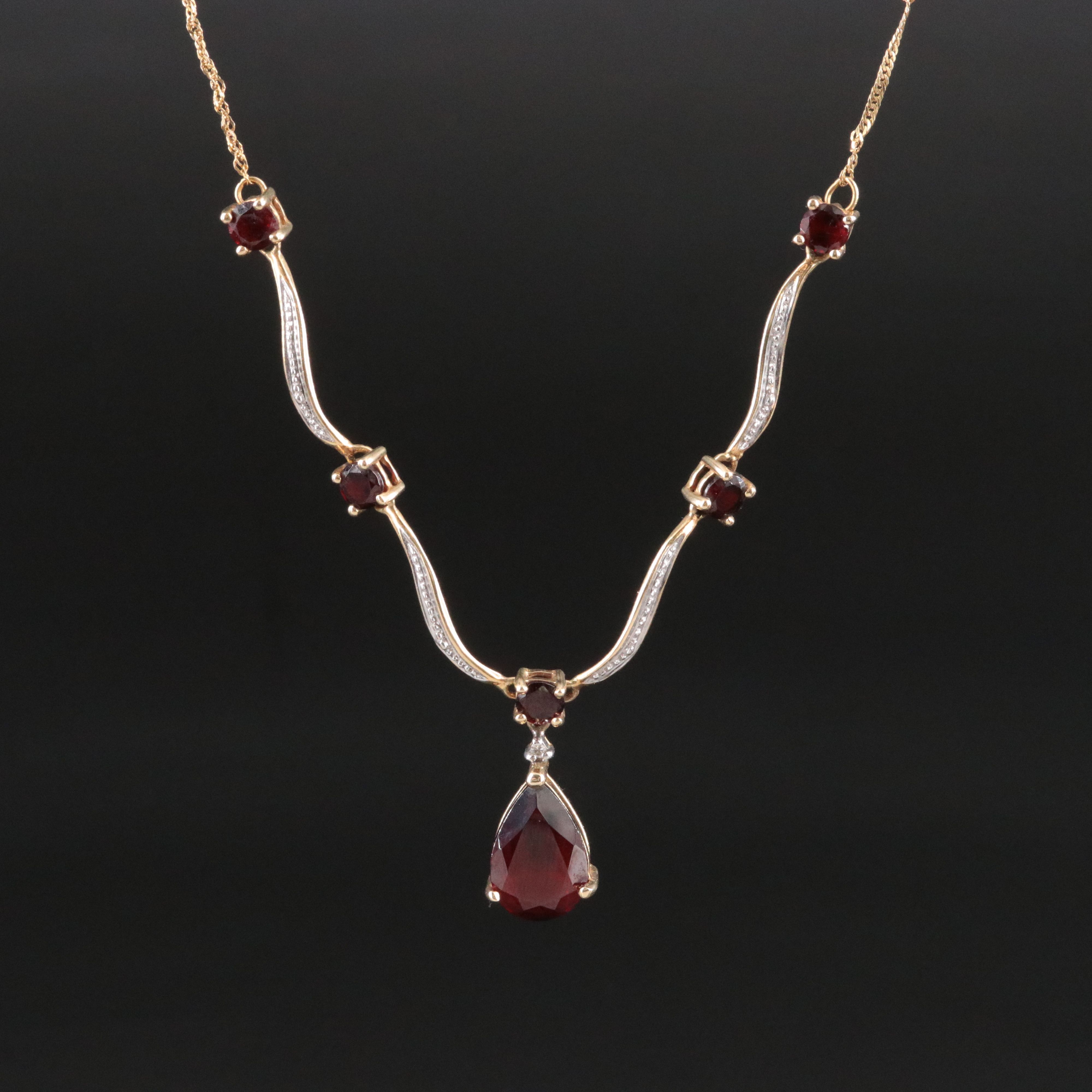 14K Garnet Necklace