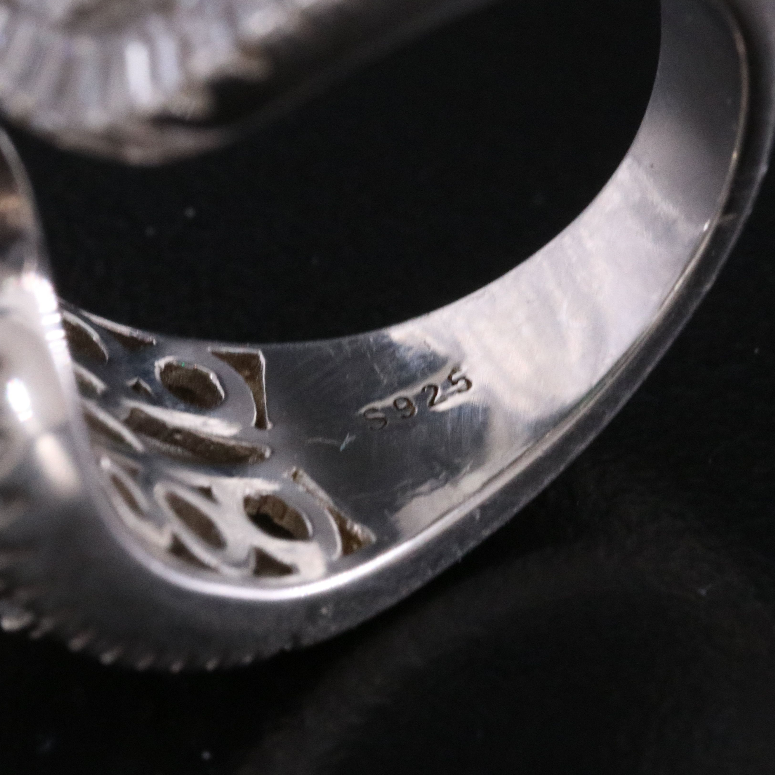 Sterling Glass and CZ Ring