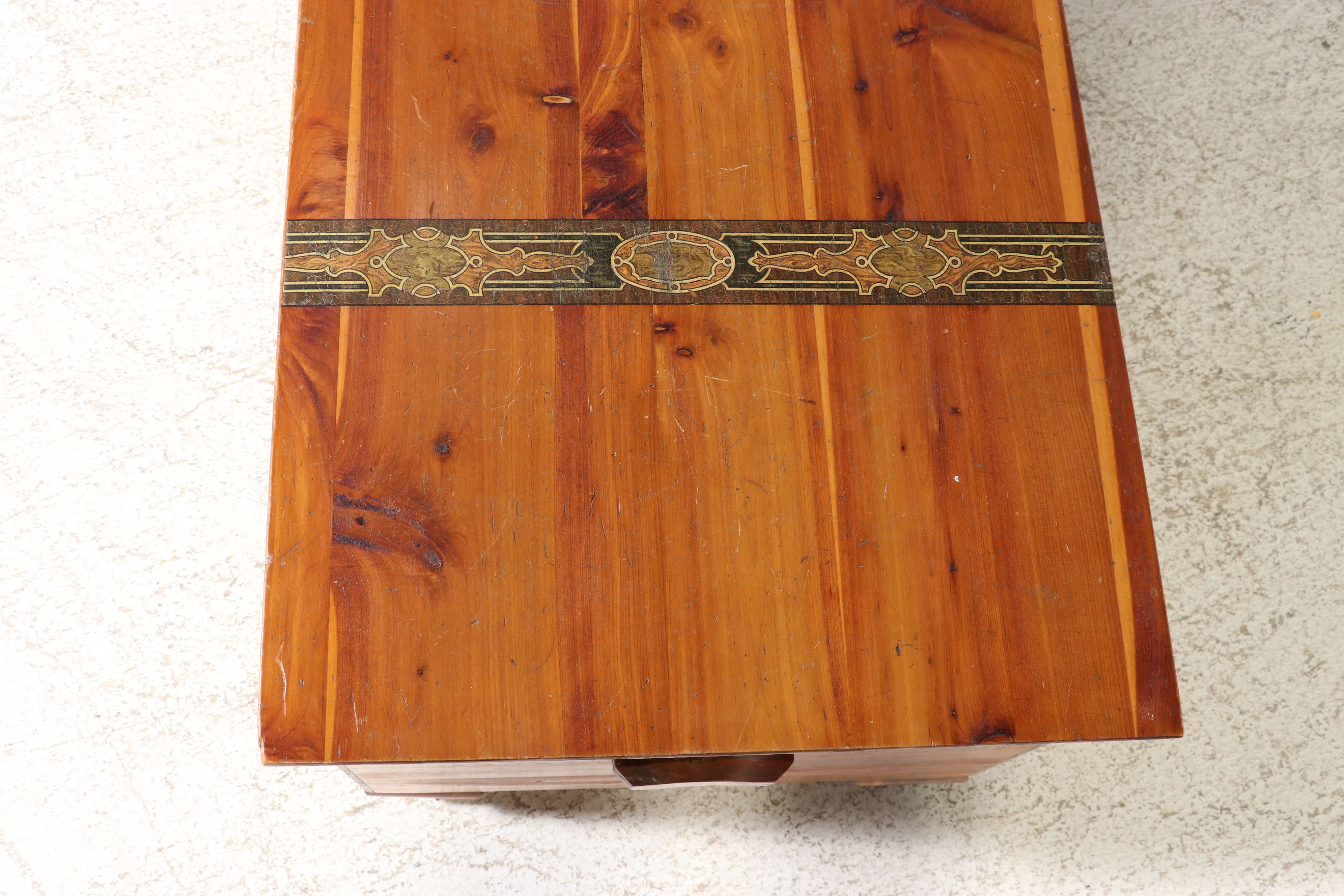 Cedar Chest with Decorative Printed Bands