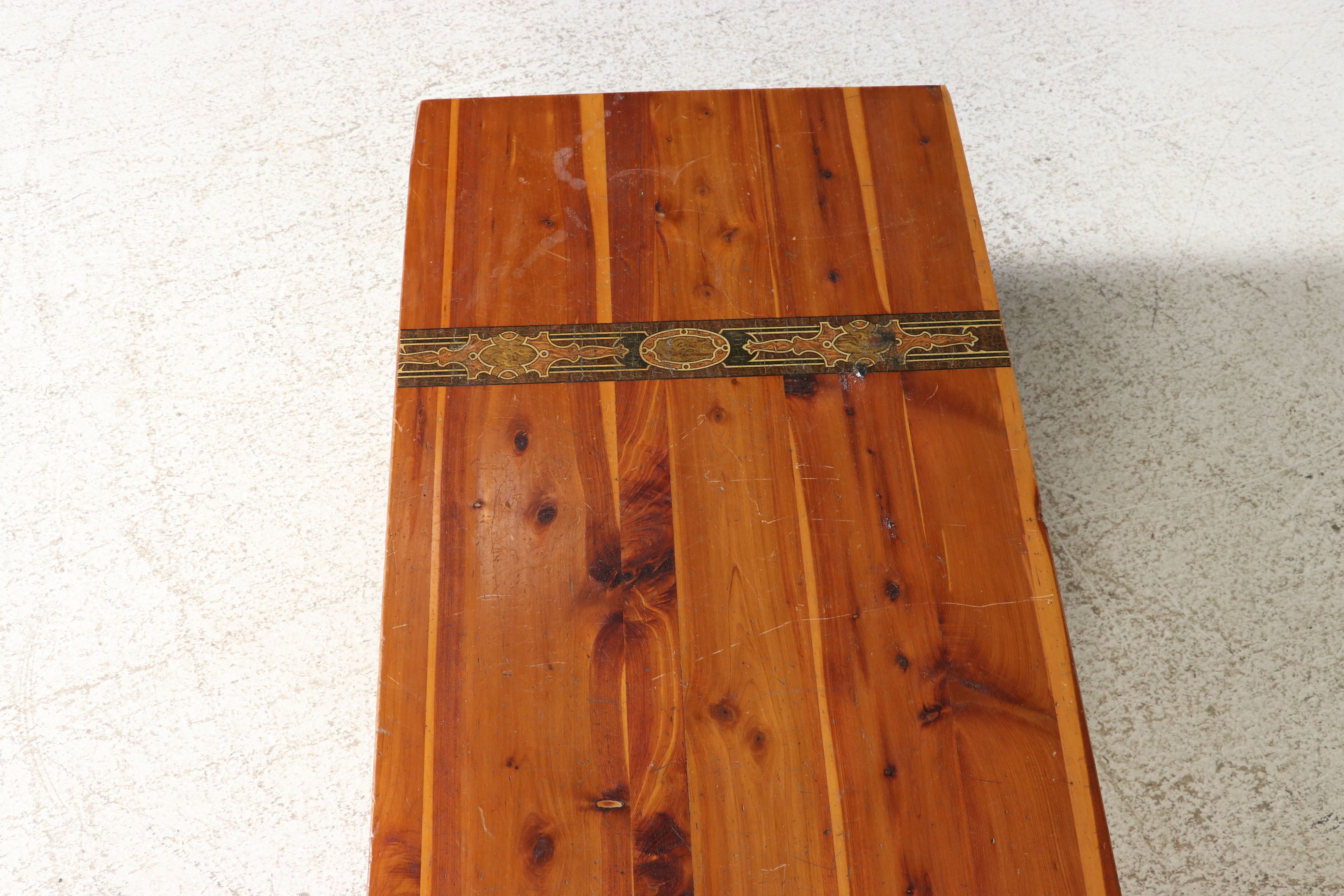 Cedar Chest with Decorative Printed Bands