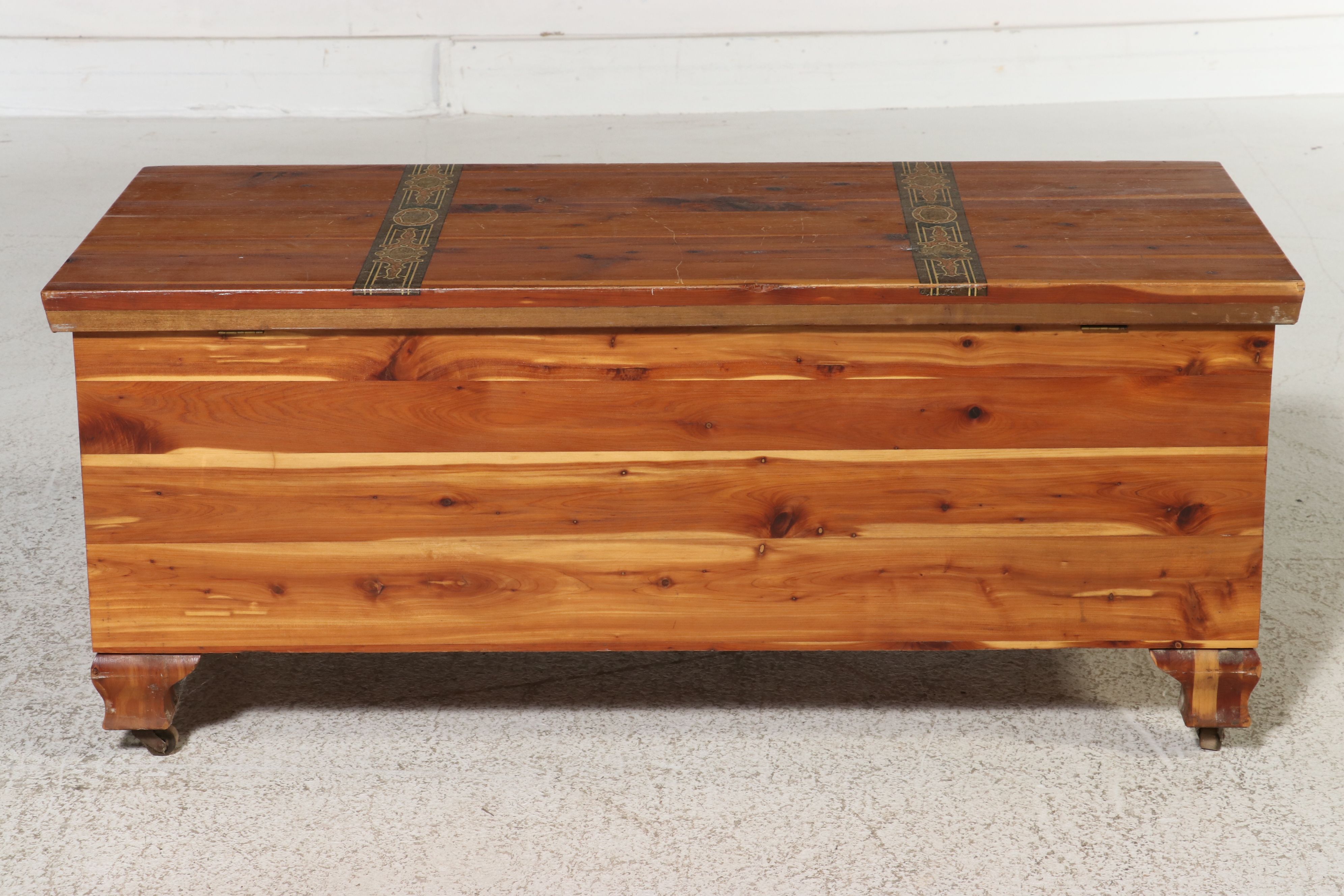Cedar Chest with Decorative Printed Bands