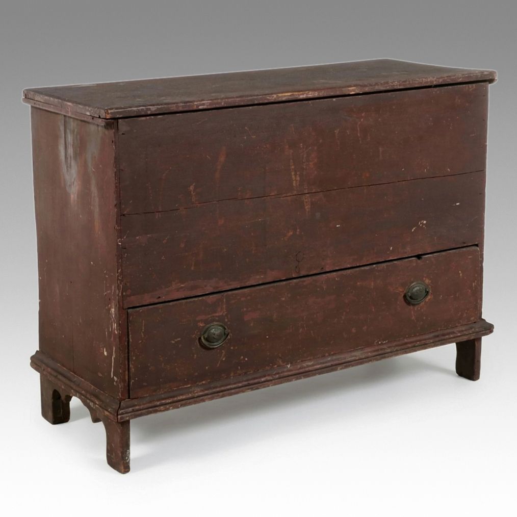 American Primitive Painted Pine Mule Chest, Early 19th Century