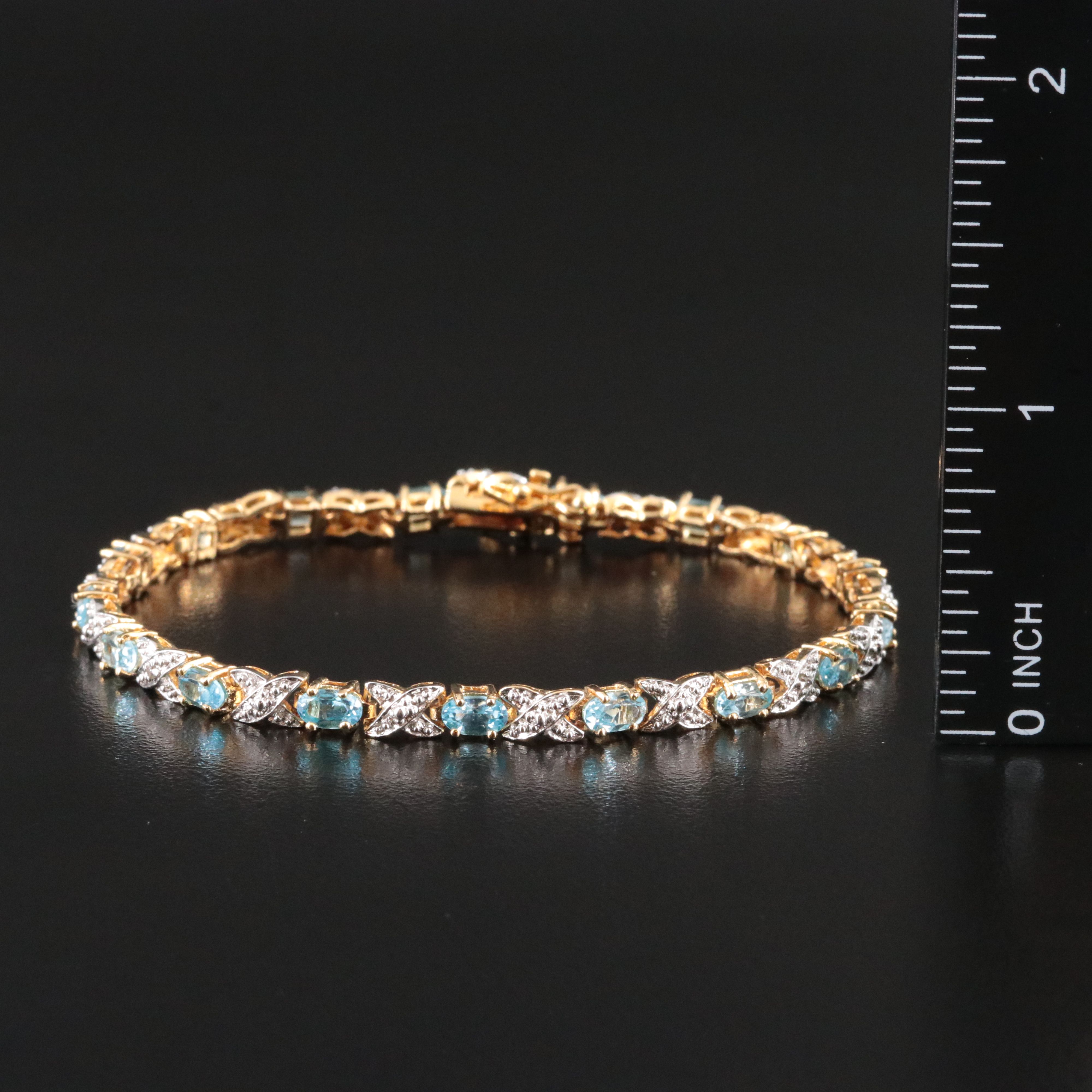 Sterling Topaz Bracelet with Diamond Accent