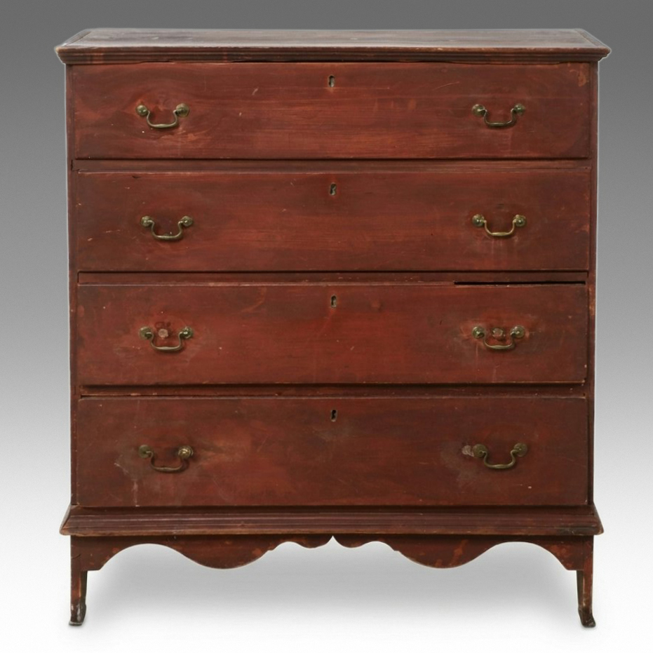 American Country Style Faux-Front Blanket Chest, Early to Mid-19th Century