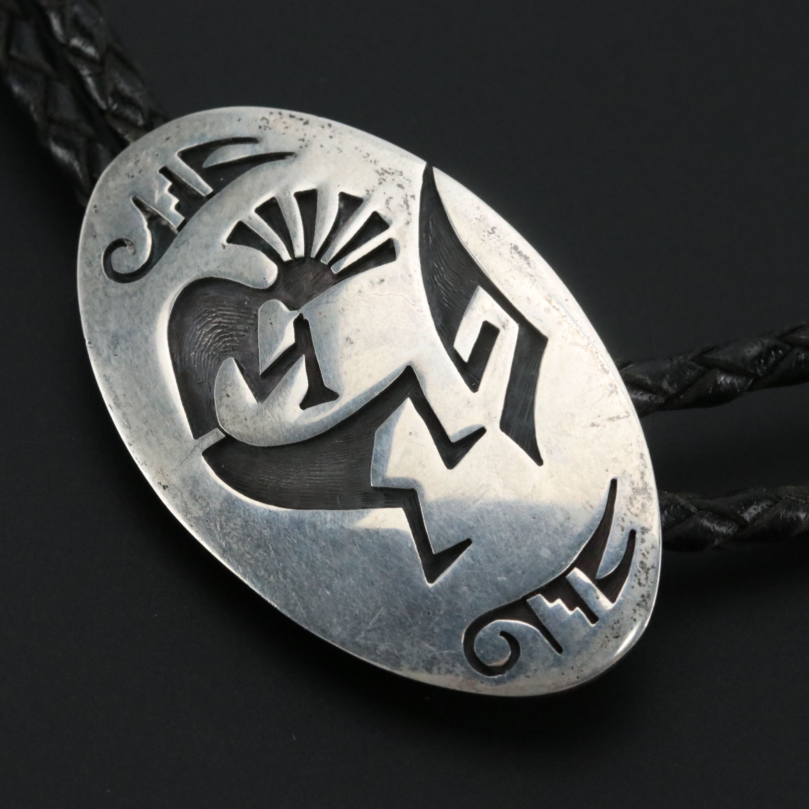 Effie Tawahongva Hopi and Cecil Lee Navajo Diné Sterling Turquoise Bolo Ties