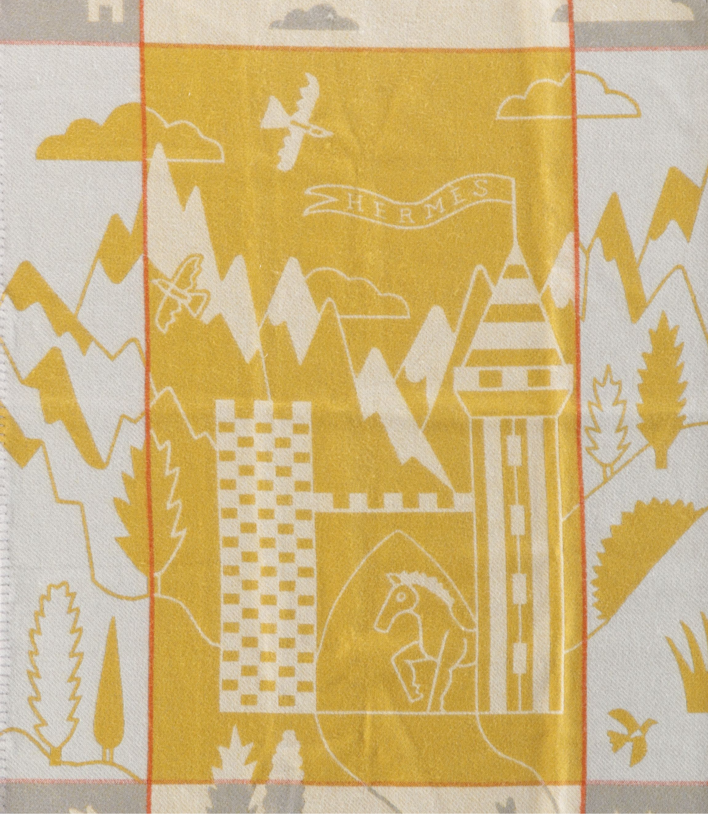 Hermès "Avalon Epopee" Merino Wool and Cashmere Throw Blanket