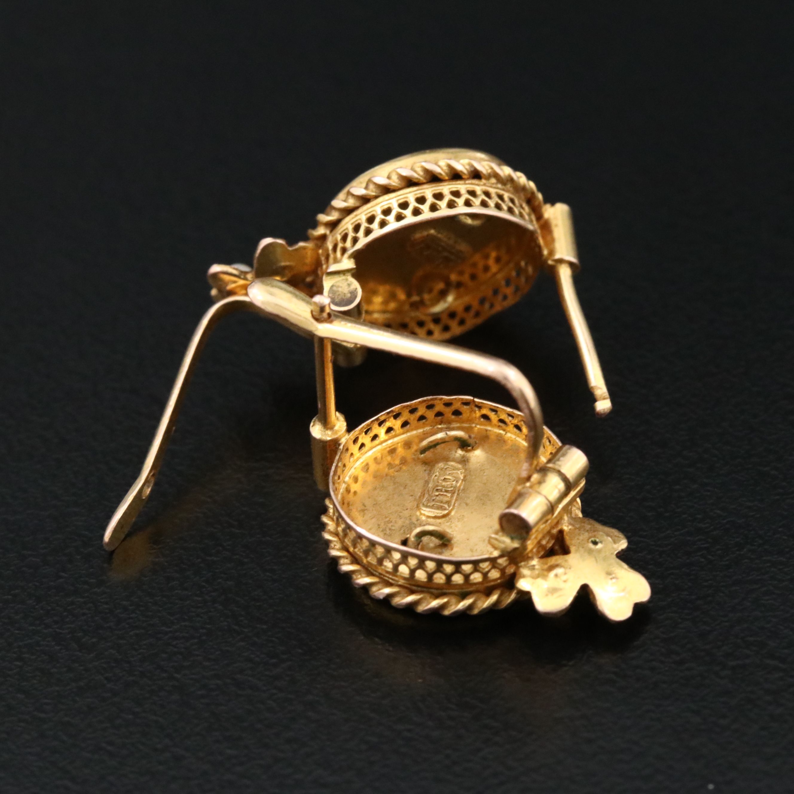 Art Nouveau 10K Portrait Earrings