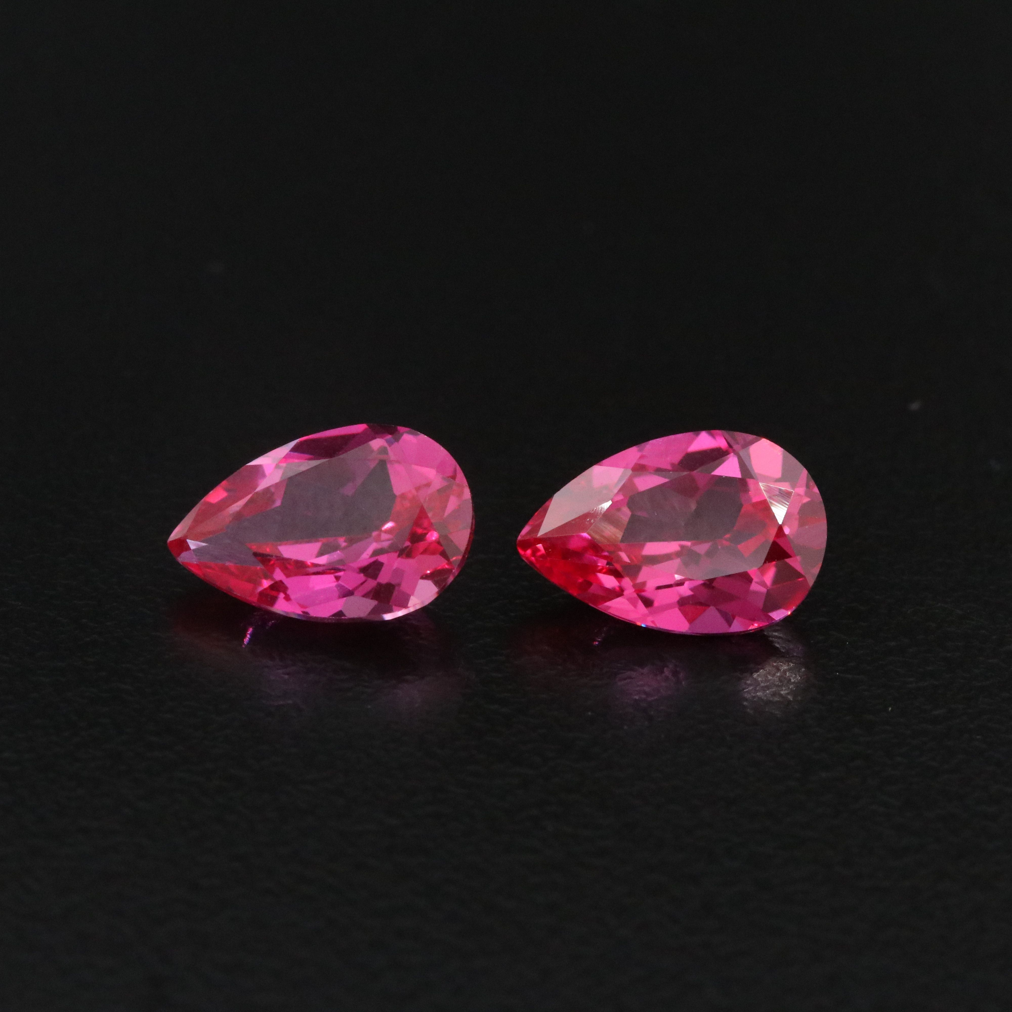 Loose 8.09 CTW Lab Grown Ruby Pair