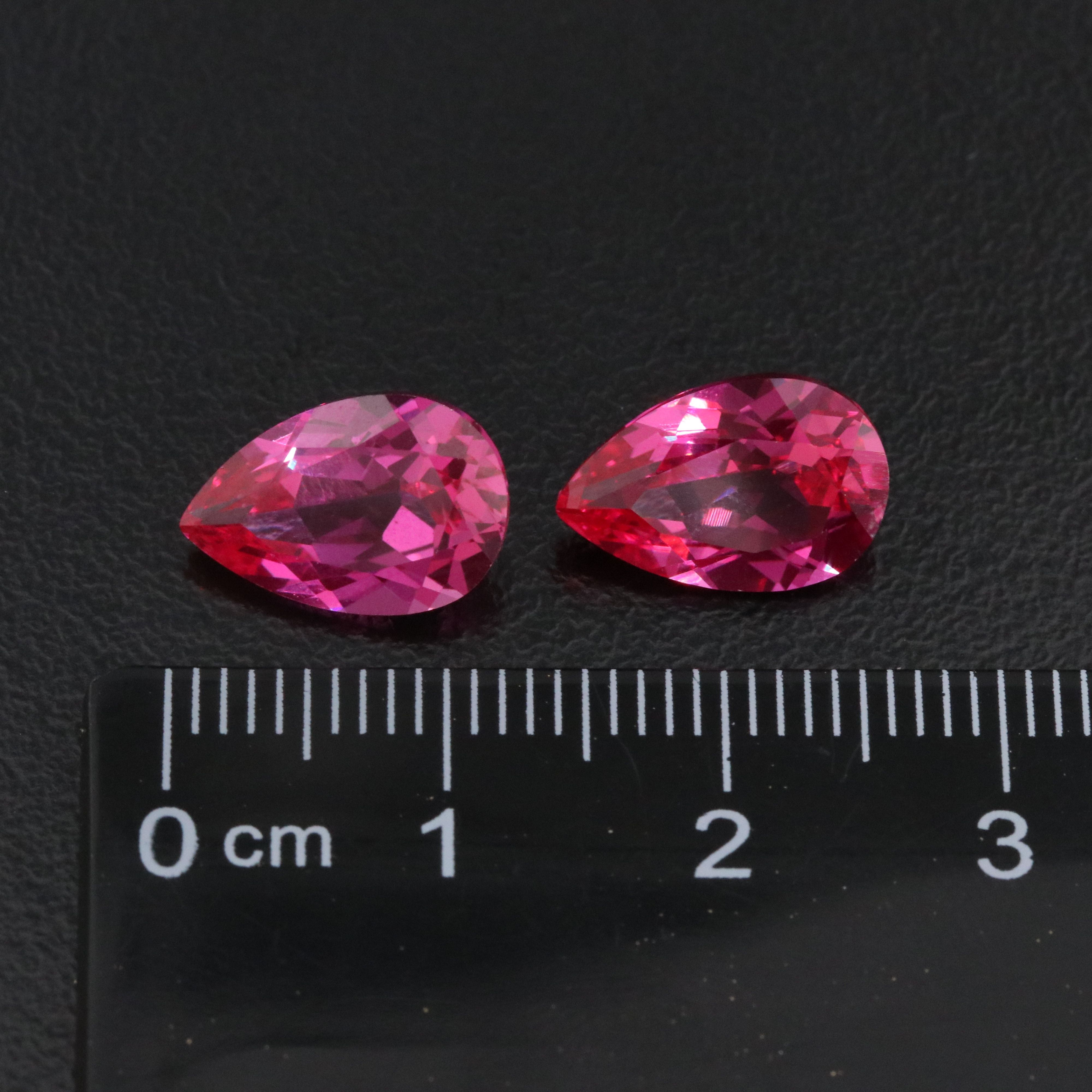 Loose 8.09 CTW Lab Grown Ruby Pair