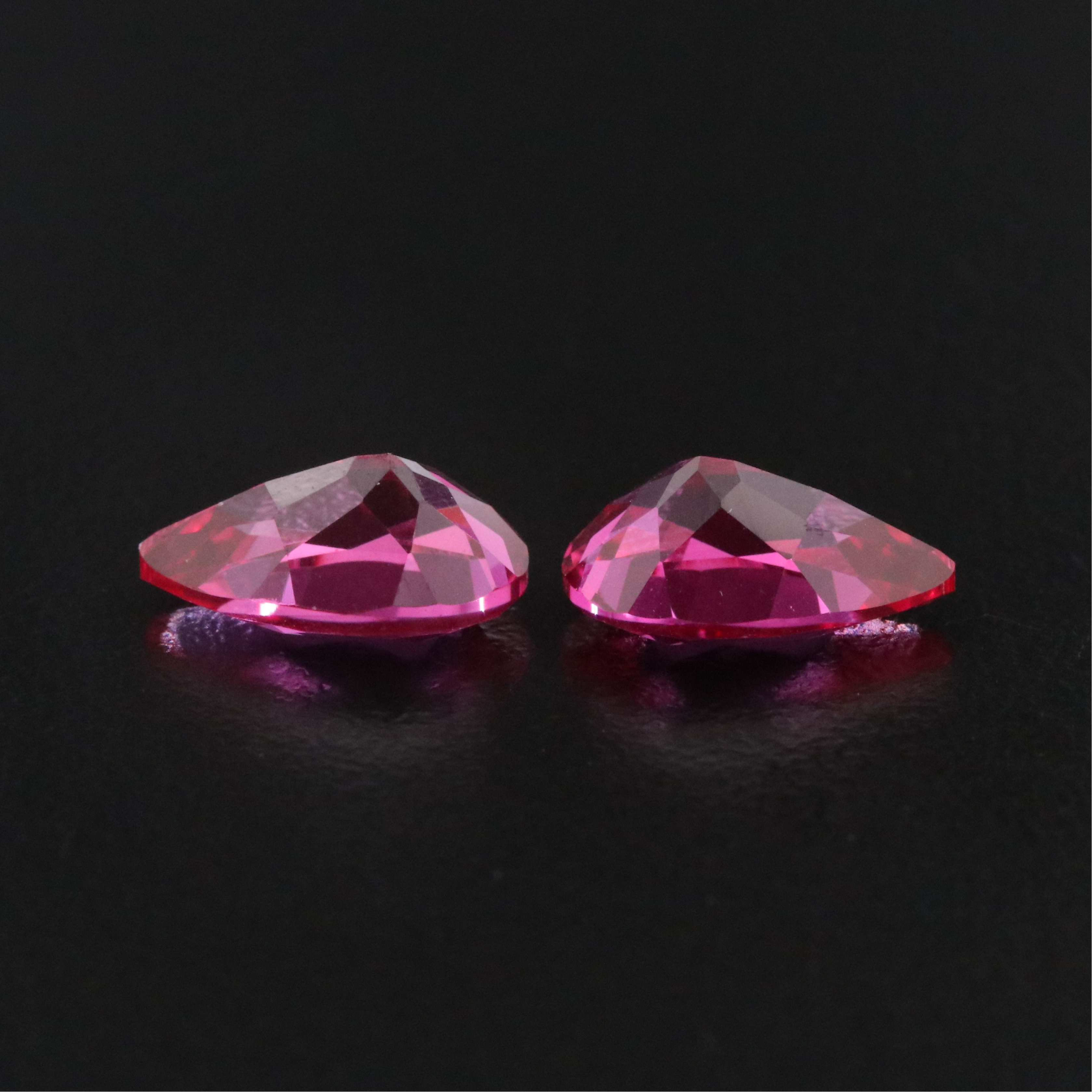 Loose 8.09 CTW Lab Grown Ruby Pair