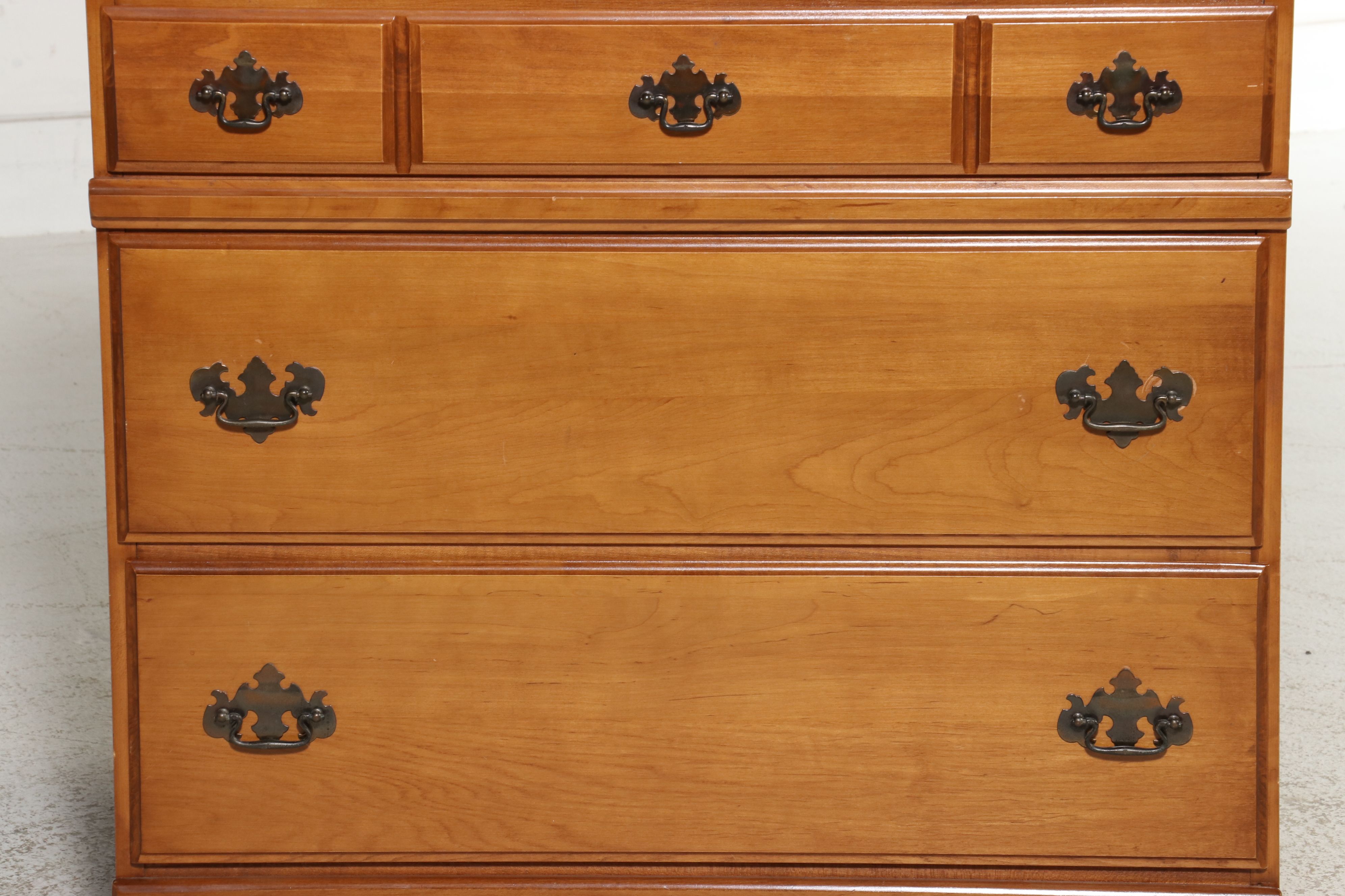 Colonial Style Maple Slant-Front Secretary Desk, Late 20th Century