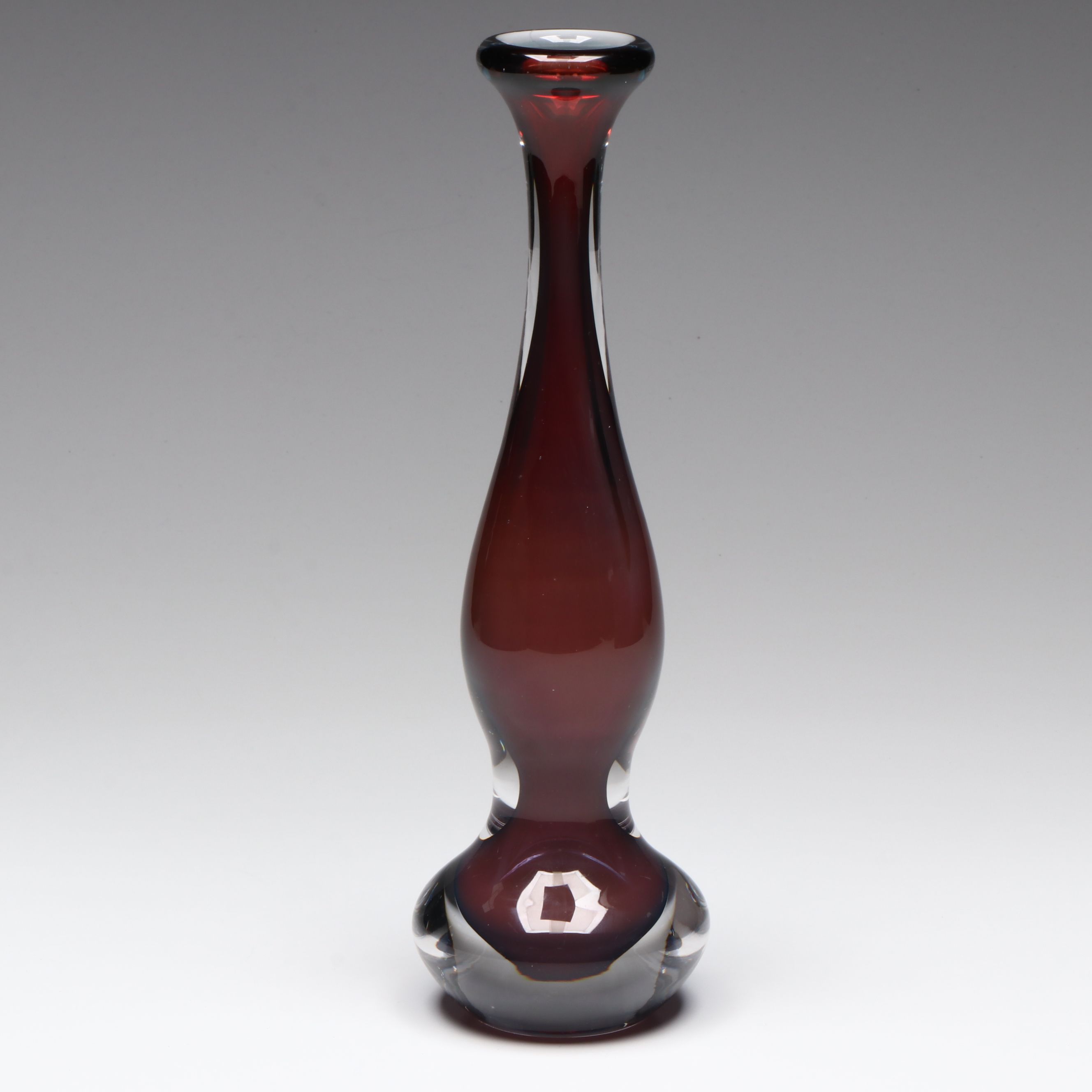 Nils Landberg for Orrefors Long-Necked Art Glass Expo Vase
