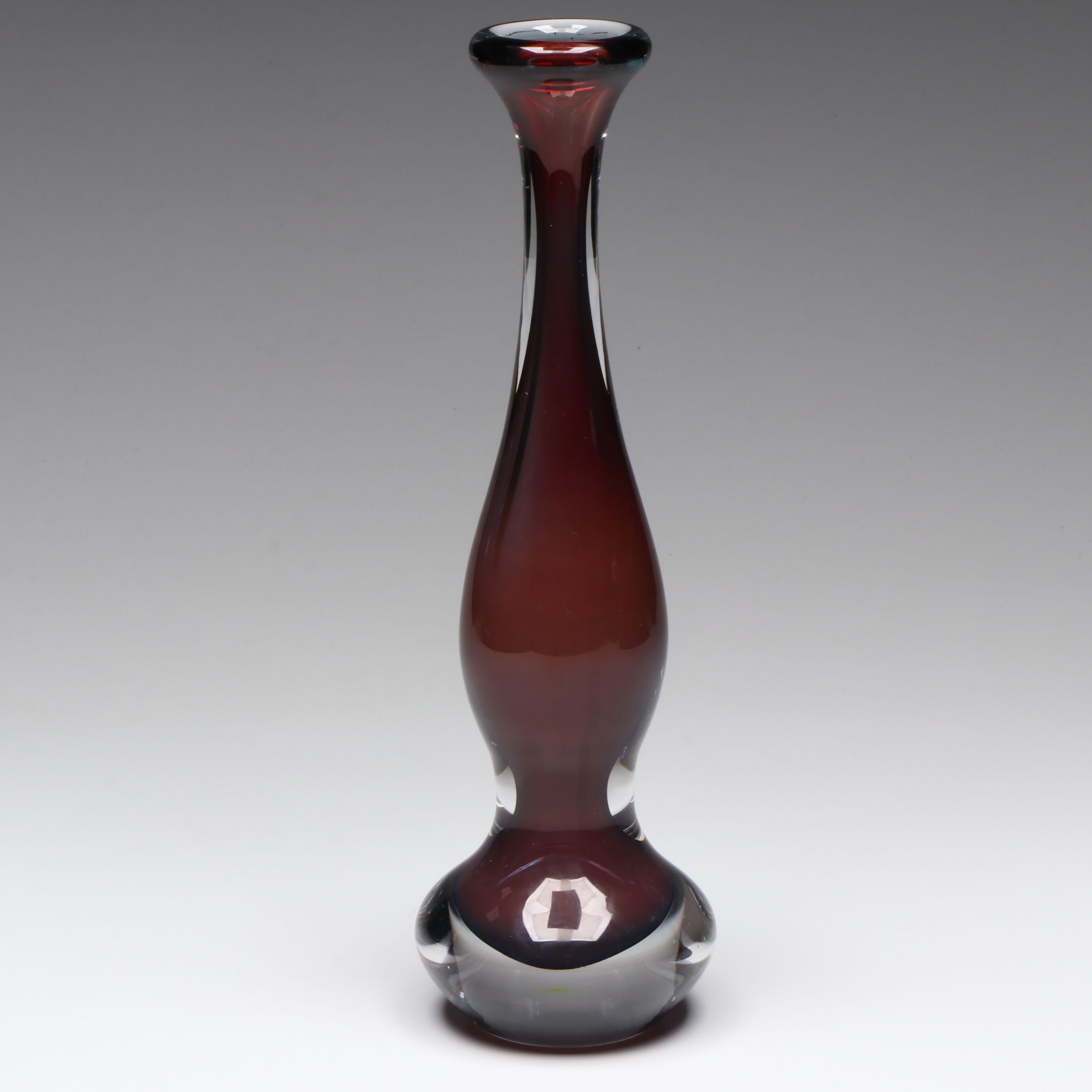 Nils Landberg for Orrefors Long-Necked Art Glass Expo Vase